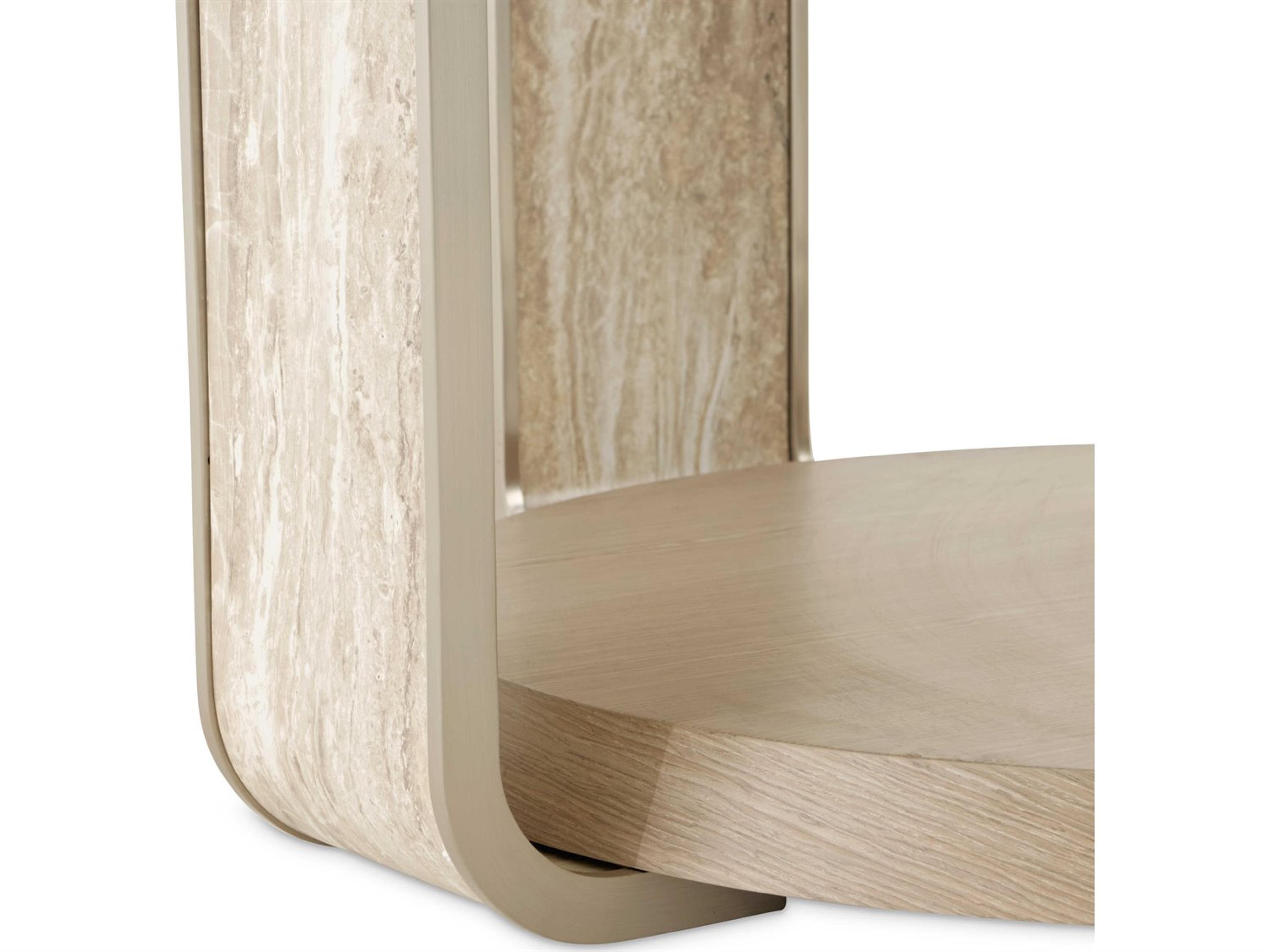 Luxecor Gilded Round Wood Sand Dining Table