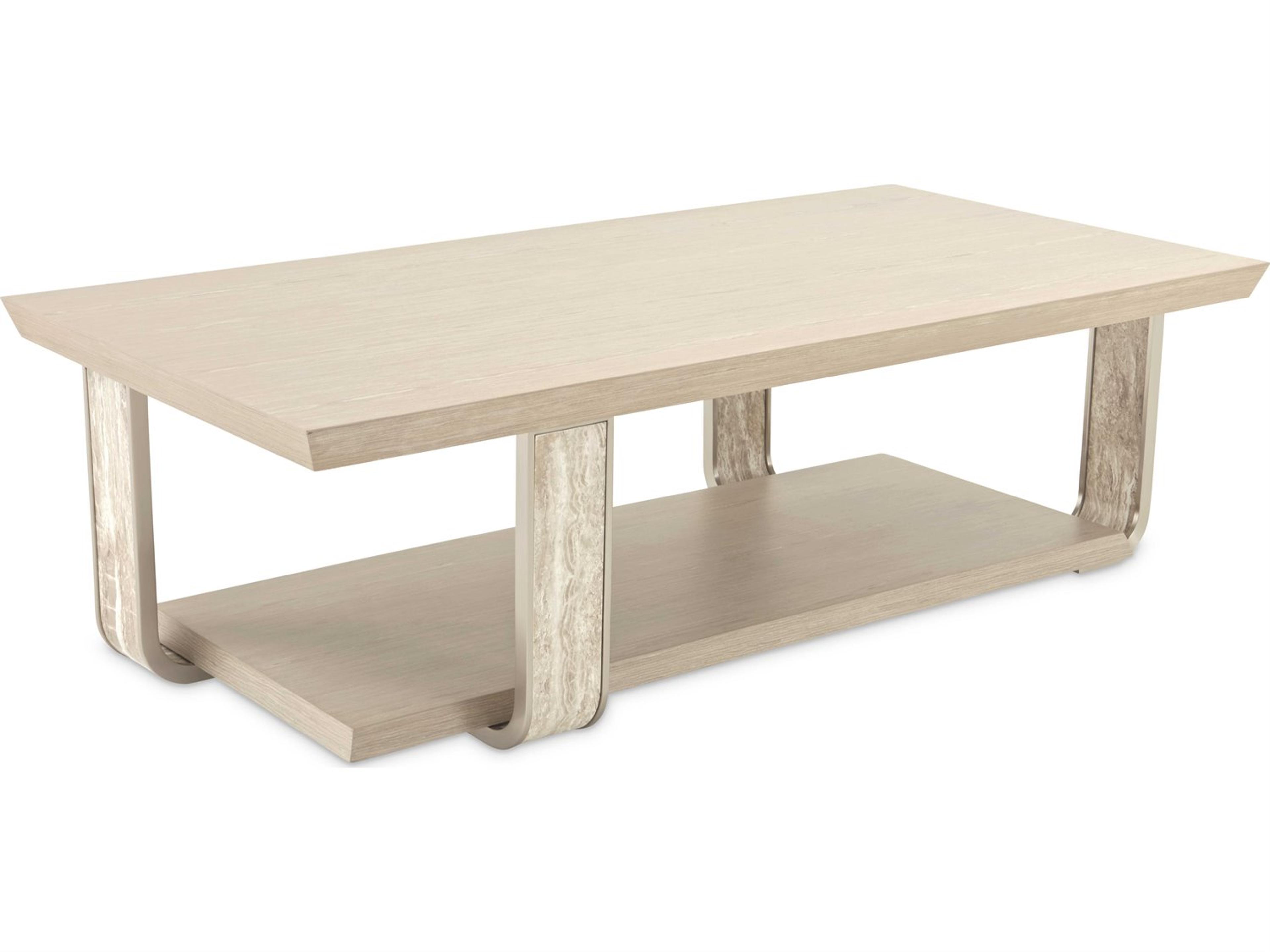 Luxecor Gilded Rectangular Wood Sand Coffee Table