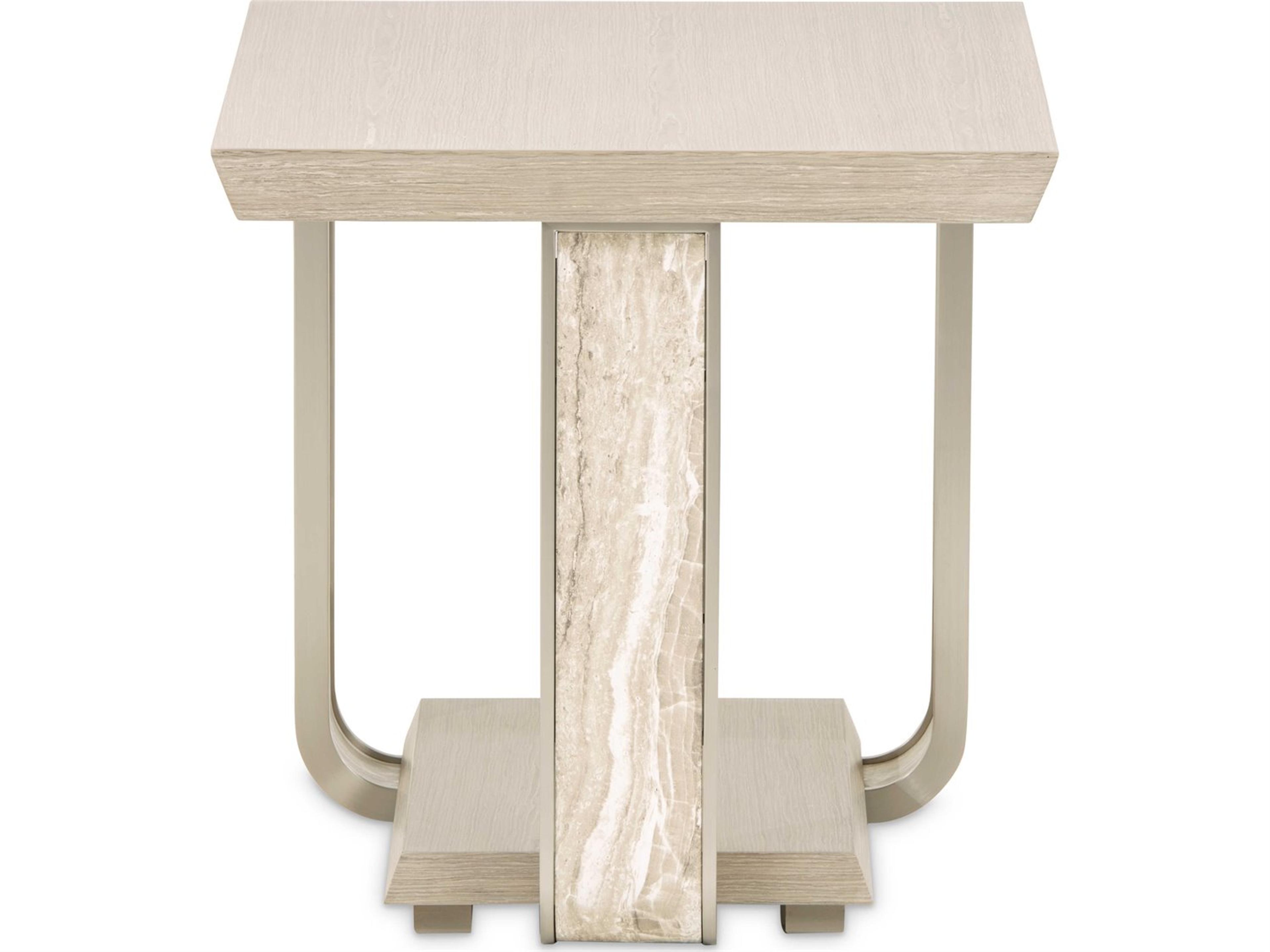 Luxecor Gilded Rectangular Wood Sand End Table