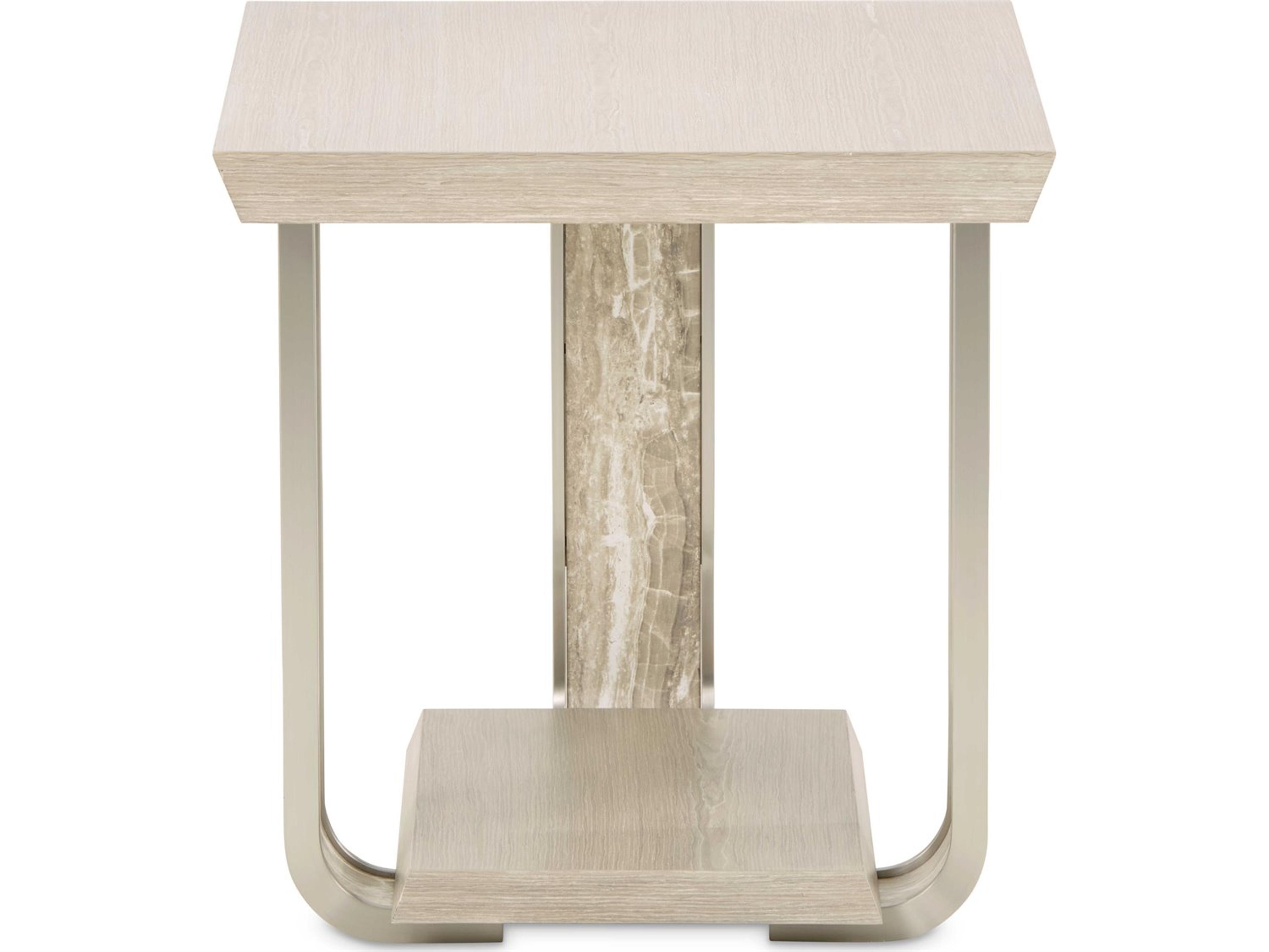 Luxecor Gilded Rectangular Wood Sand End Table