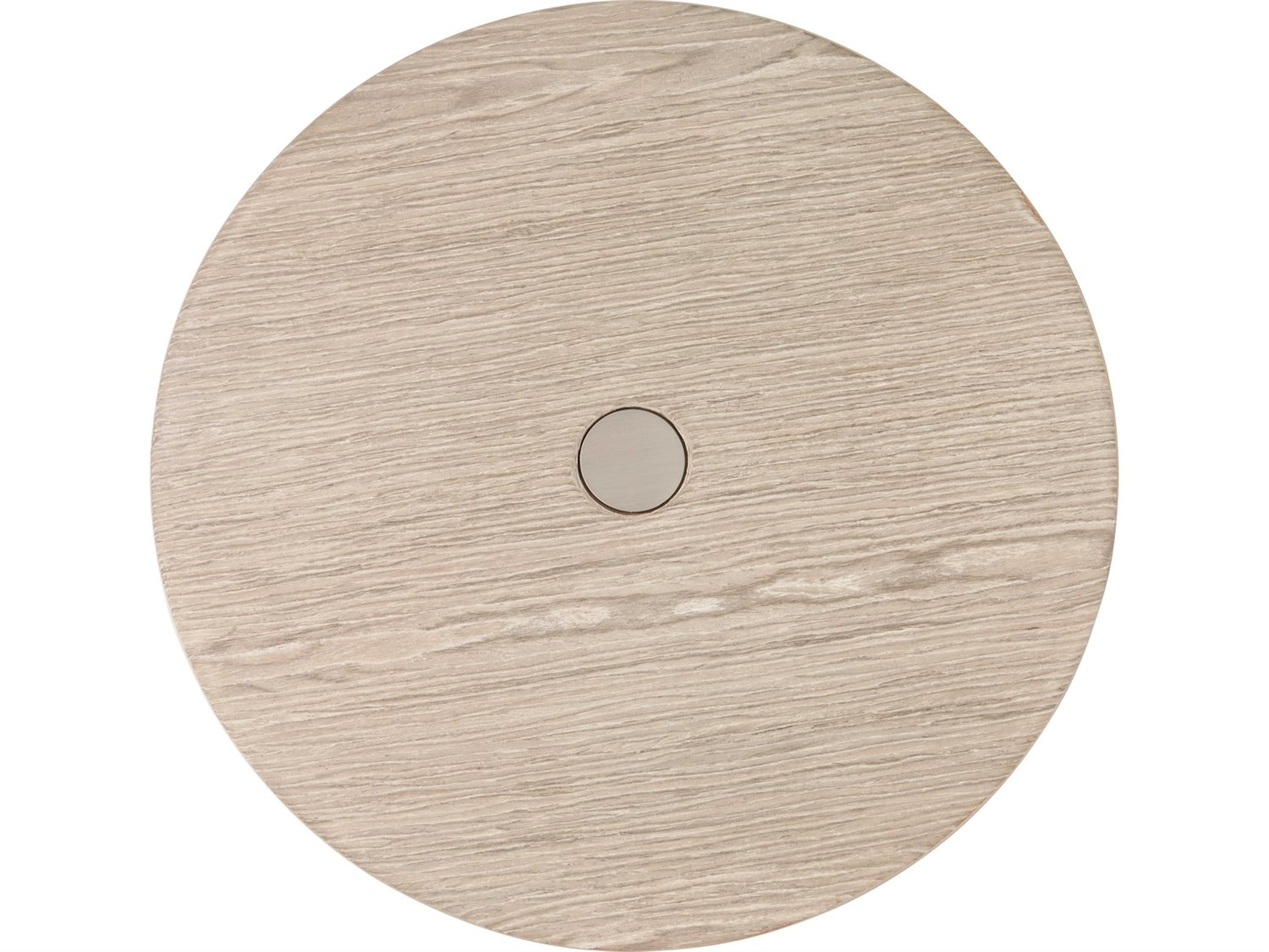 Luxecor Gilded Round Wood Sand End Table