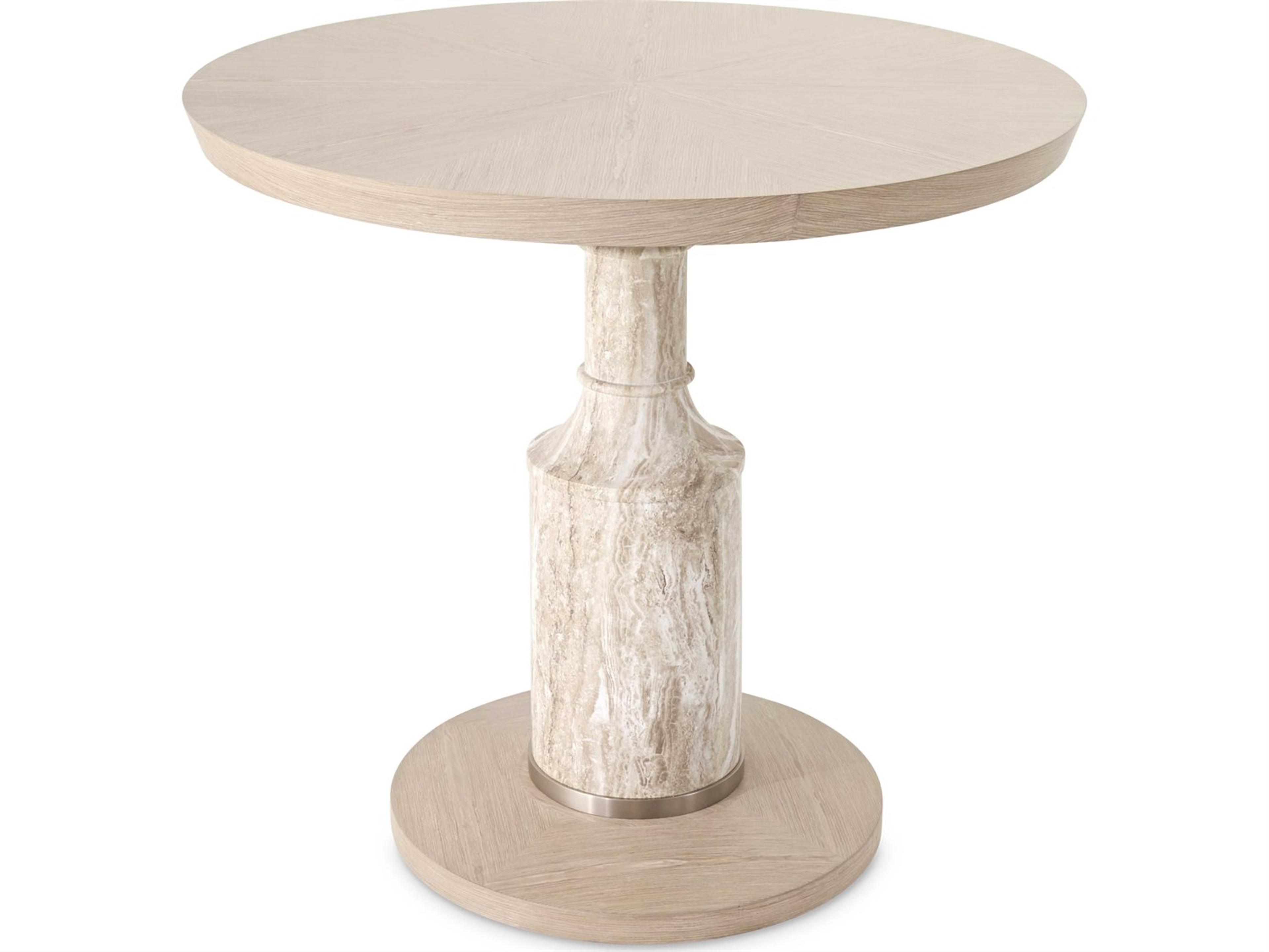 Luxecor Gilded Round Wood Sand Dining Table