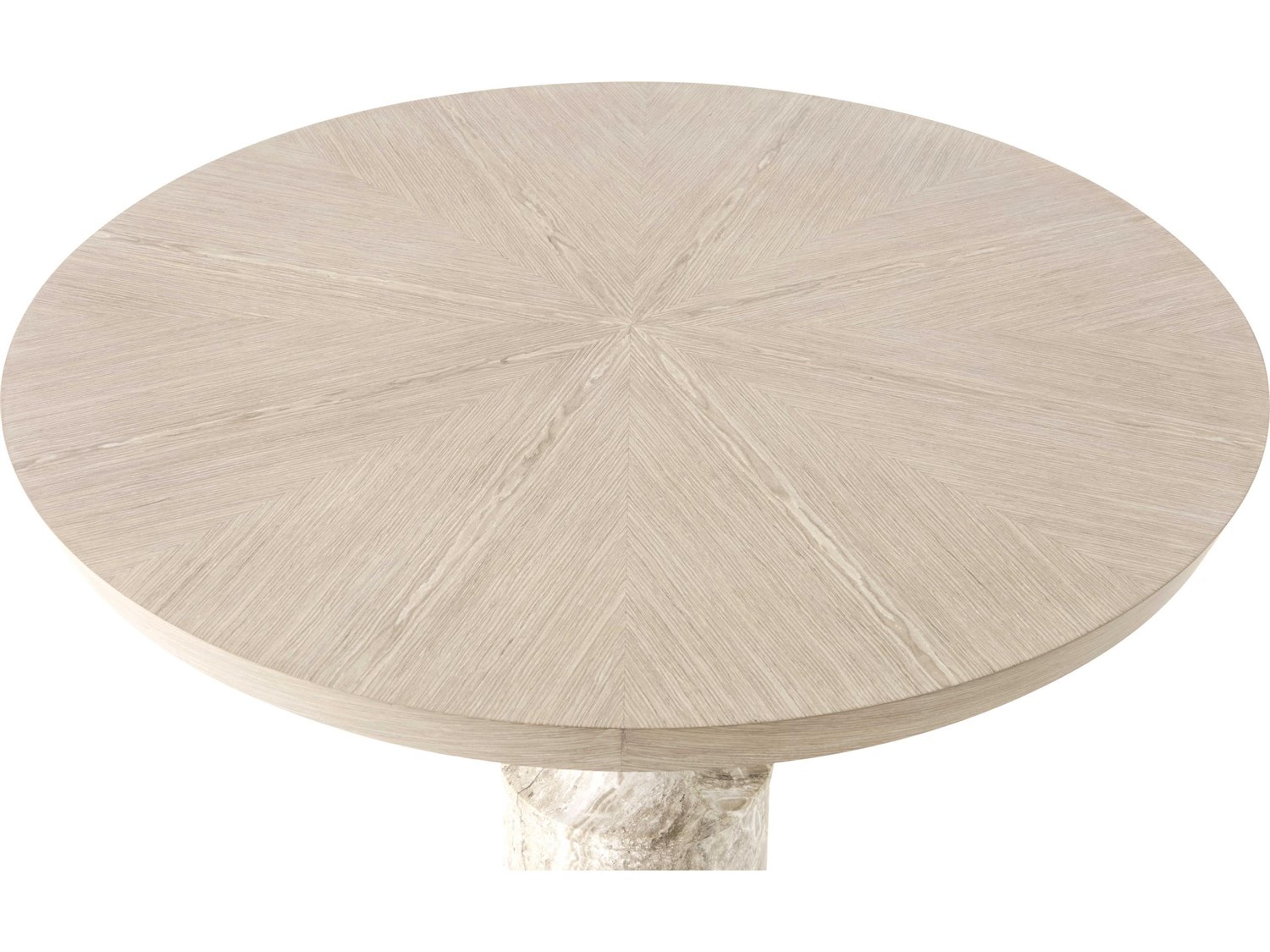 Luxecor Gilded Round Wood Sand Dining Table