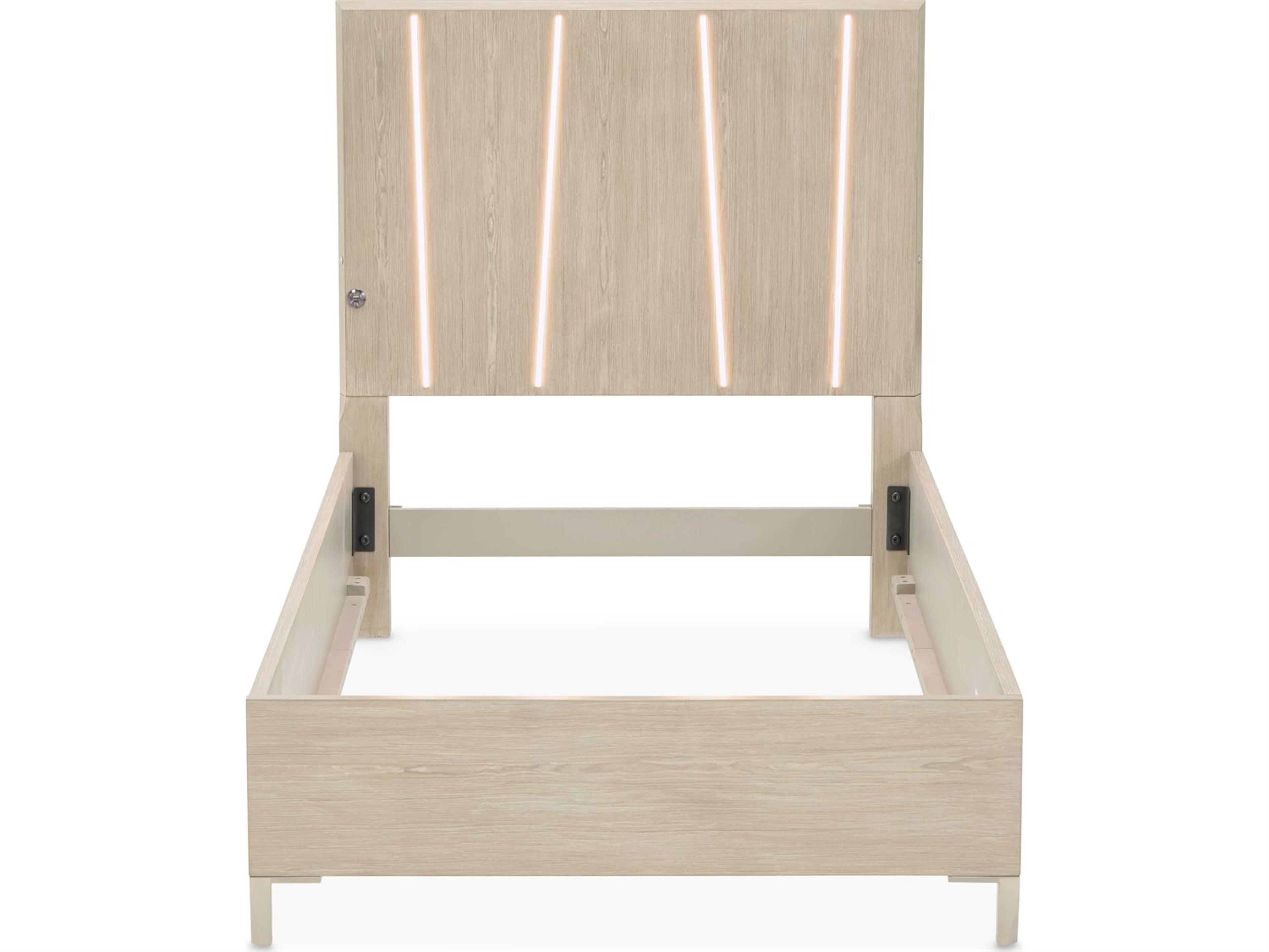 Luxecor Gilded Sand Beige Rubberwood Wood Twin Platform Bed