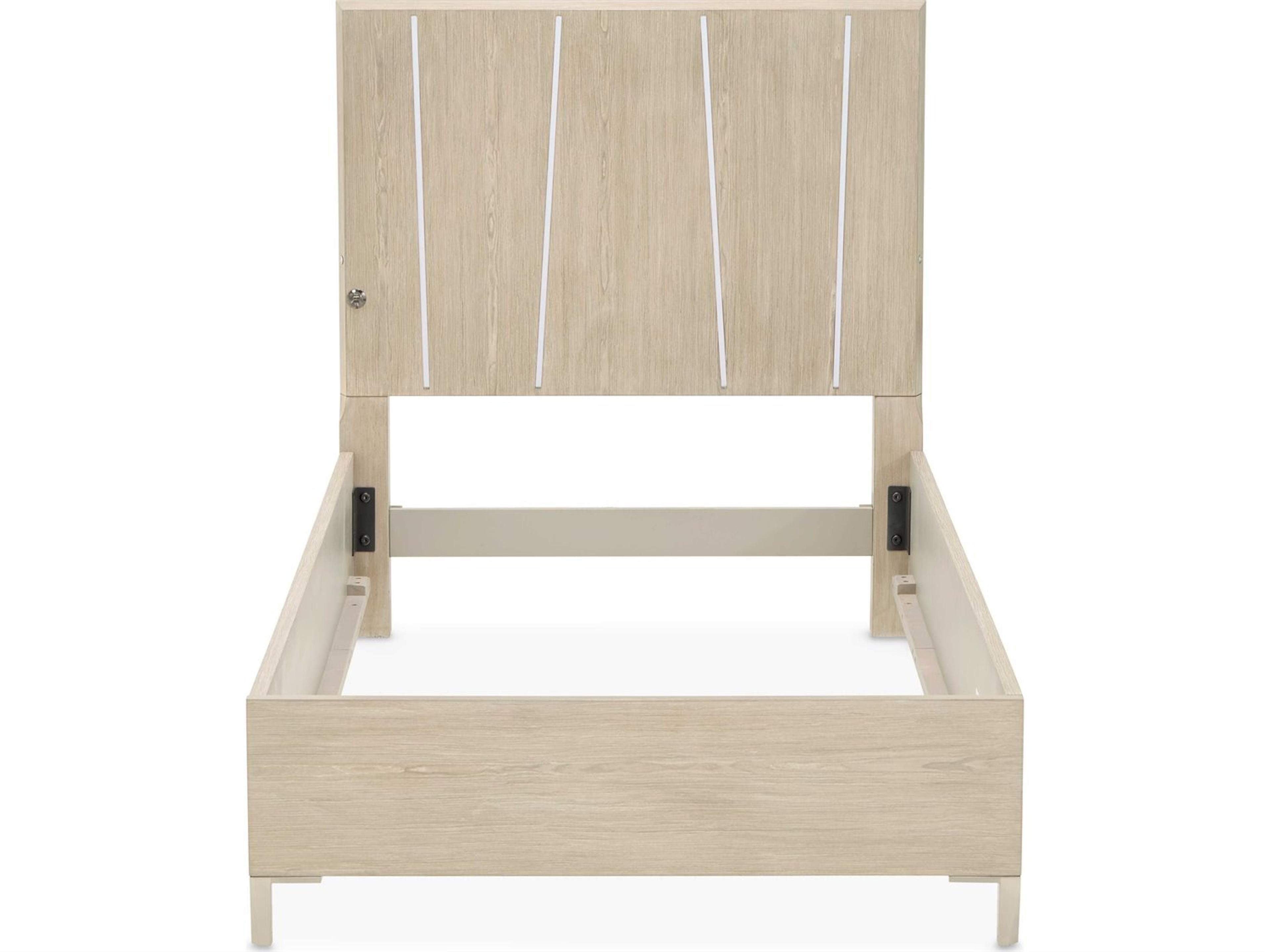 Luxecor Gilded Sand Beige Rubberwood Wood Twin Platform Bed