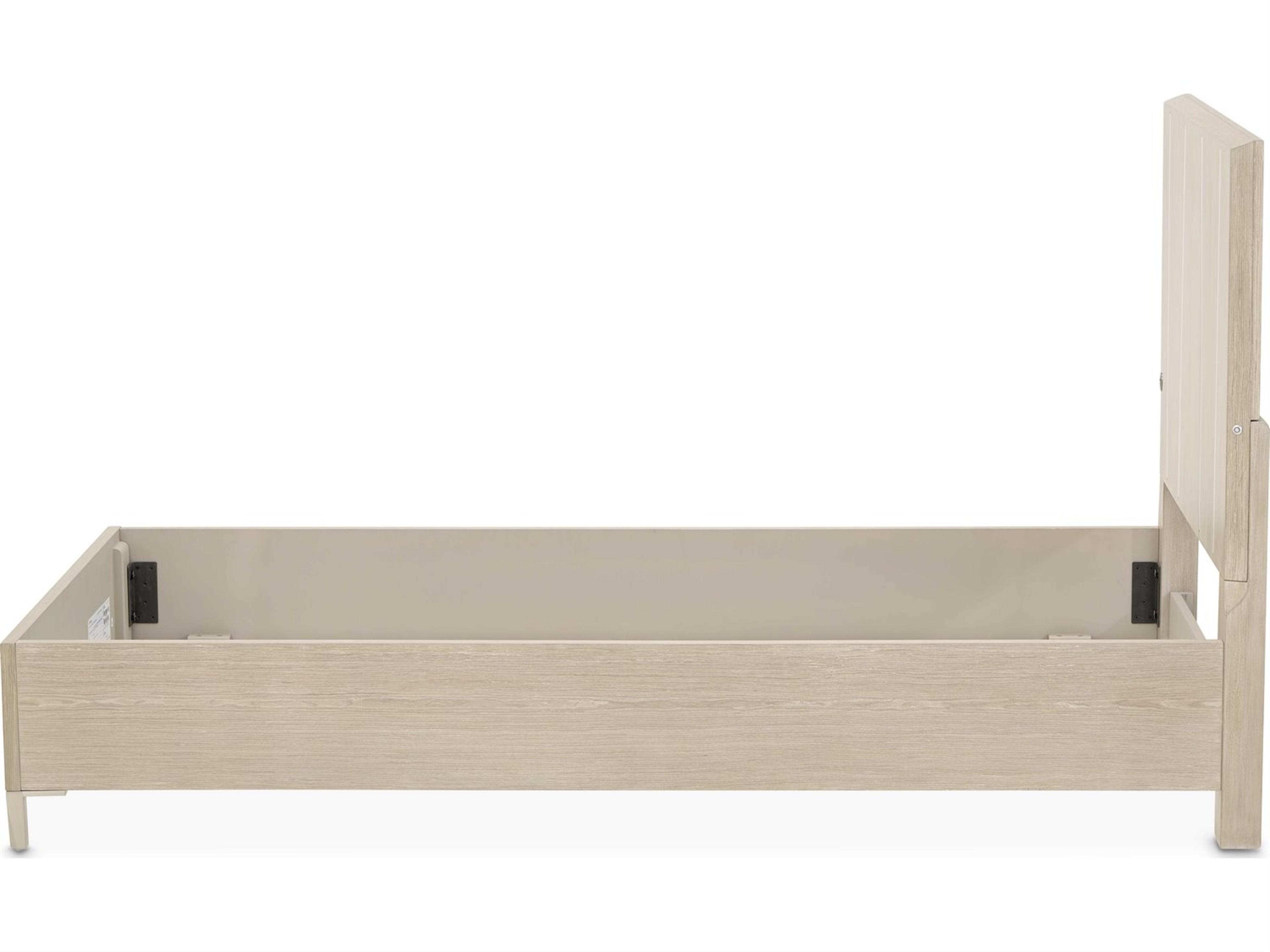 Luxecor Gilded Sand Beige Rubberwood Wood Twin Platform Bed