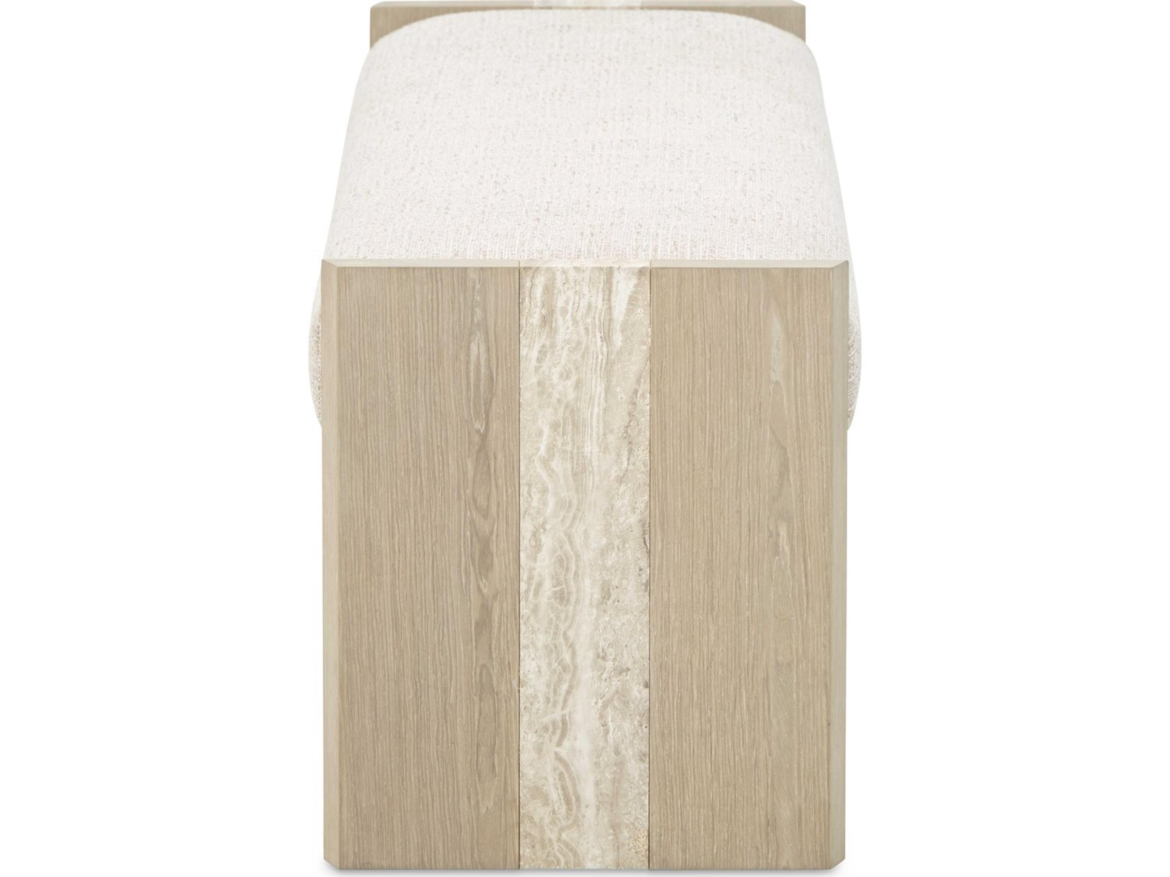 Luxecor Gilded Sand Beige Upholstered Accent Bench