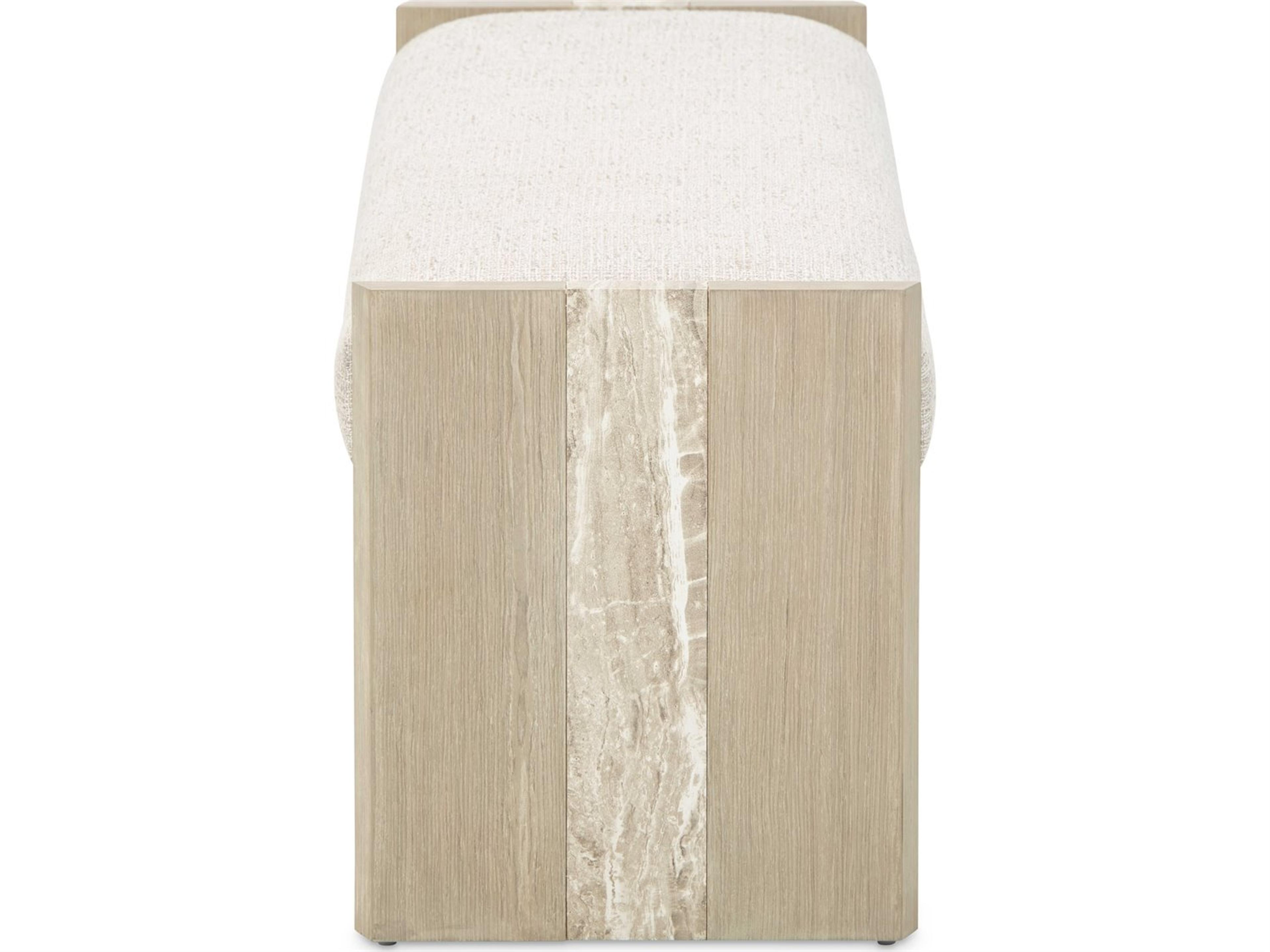 Luxecor Gilded Sand Beige Upholstered Accent Bench