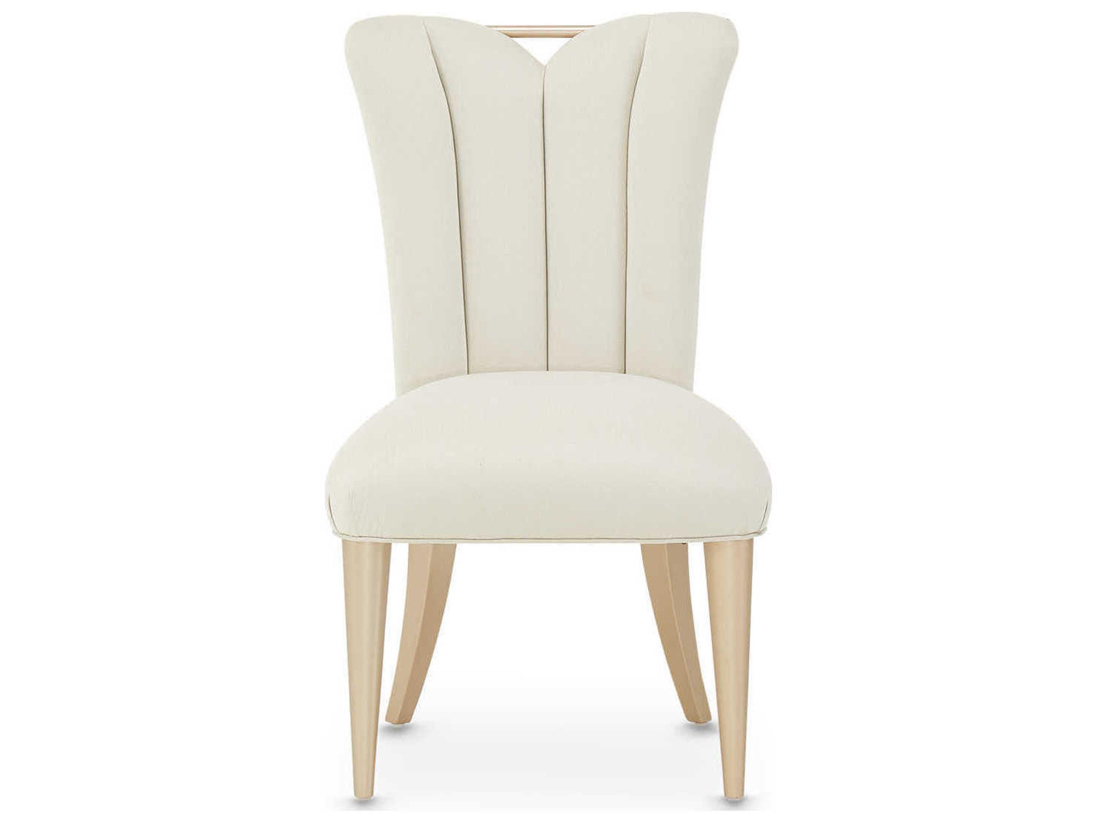 Luxecor Gilded White Upholstered Side Dining Chair
