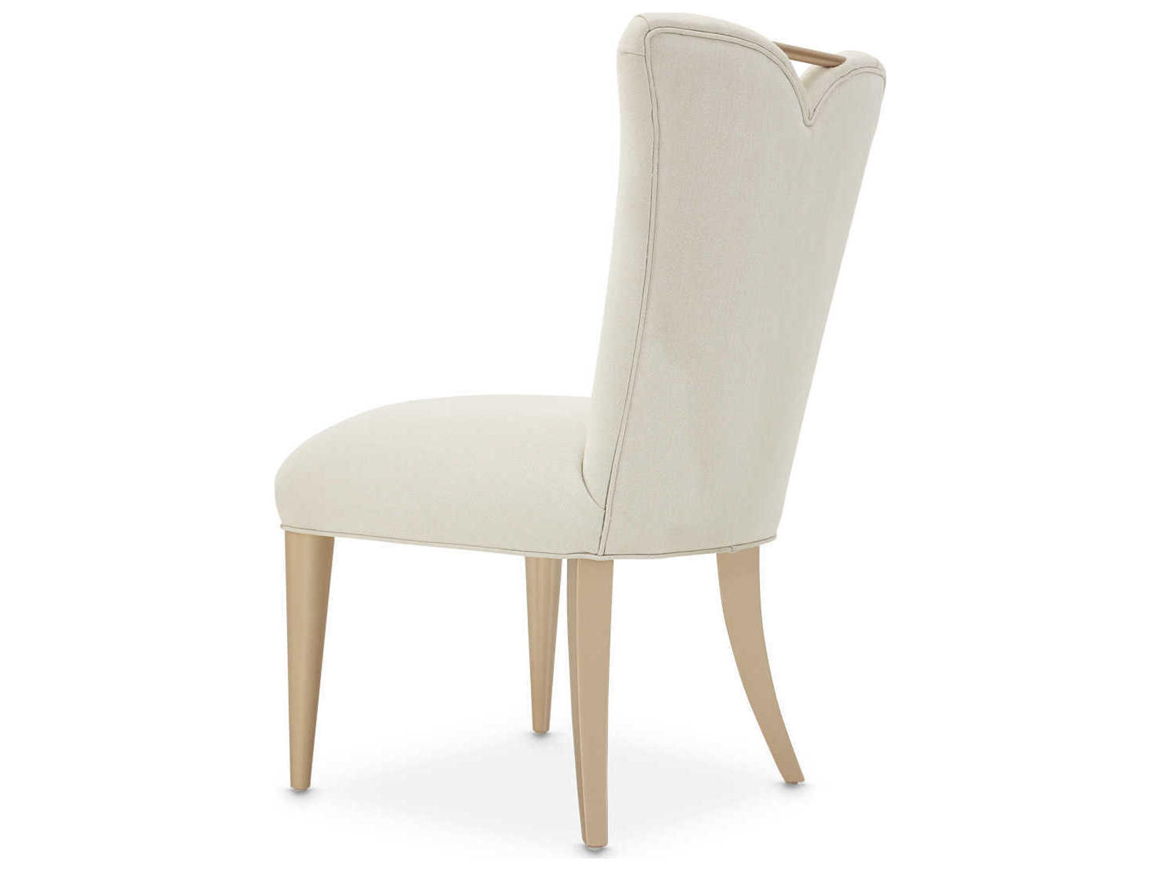 Luxecor Gilded White Upholstered Side Dining Chair