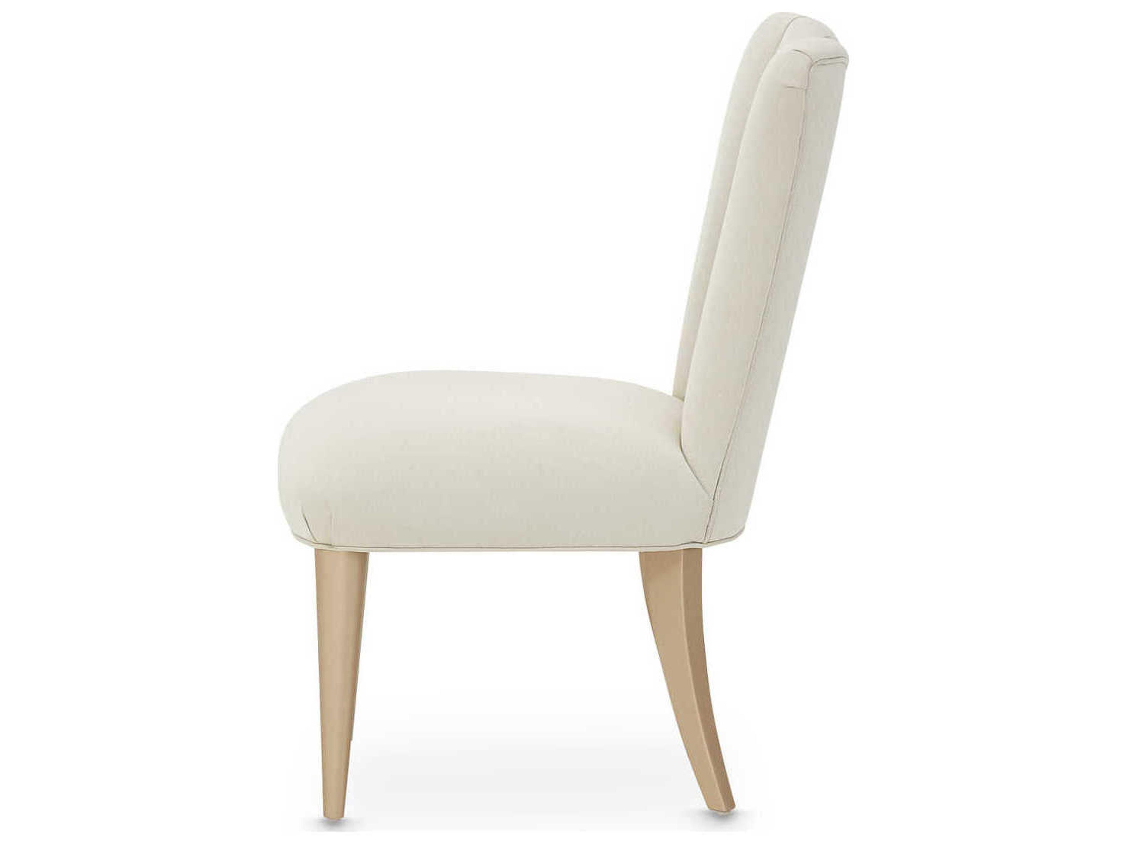 Luxecor Gilded White Upholstered Side Dining Chair
