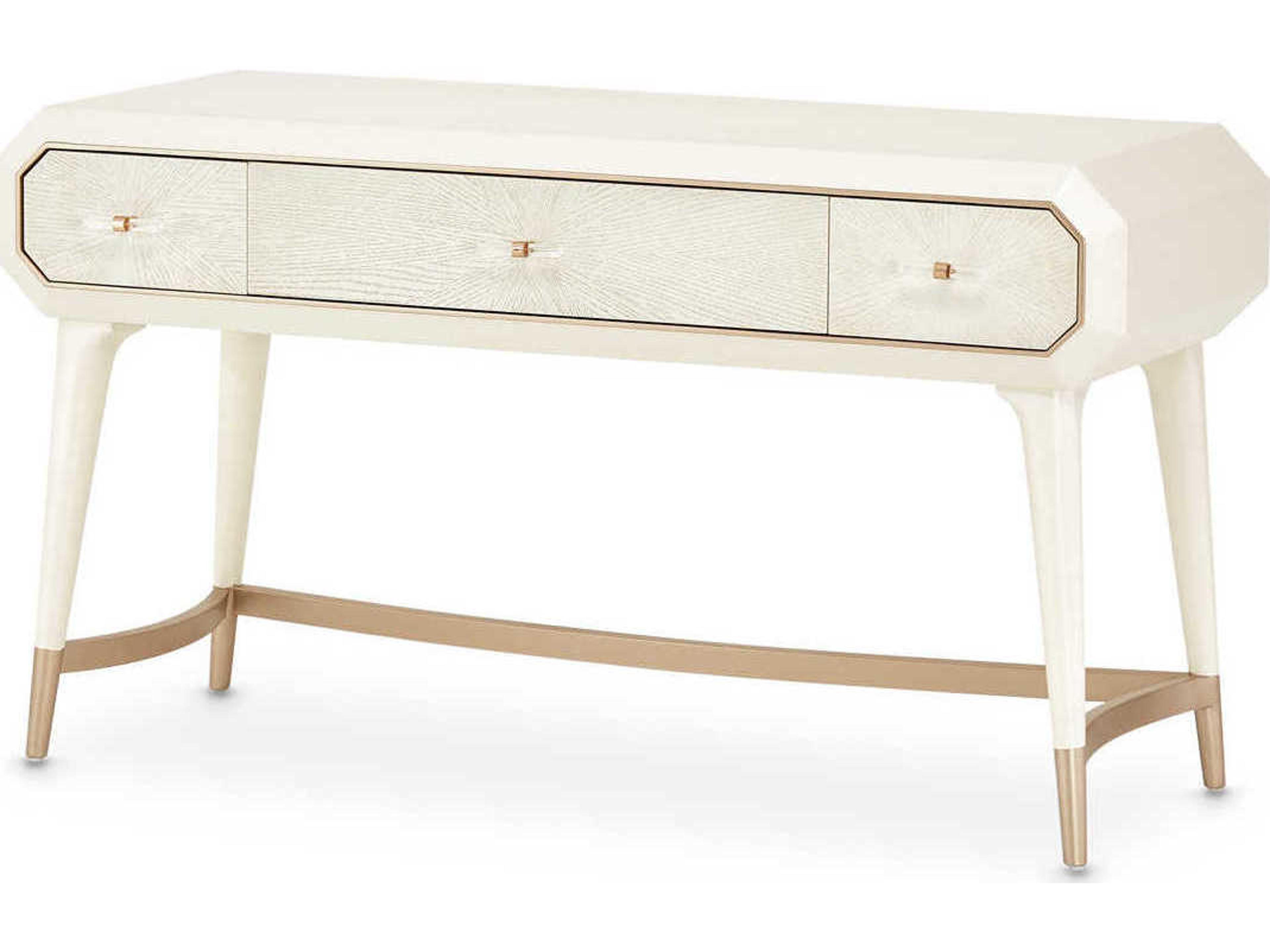 Gilded Champagne Birch Wood Vanity Table