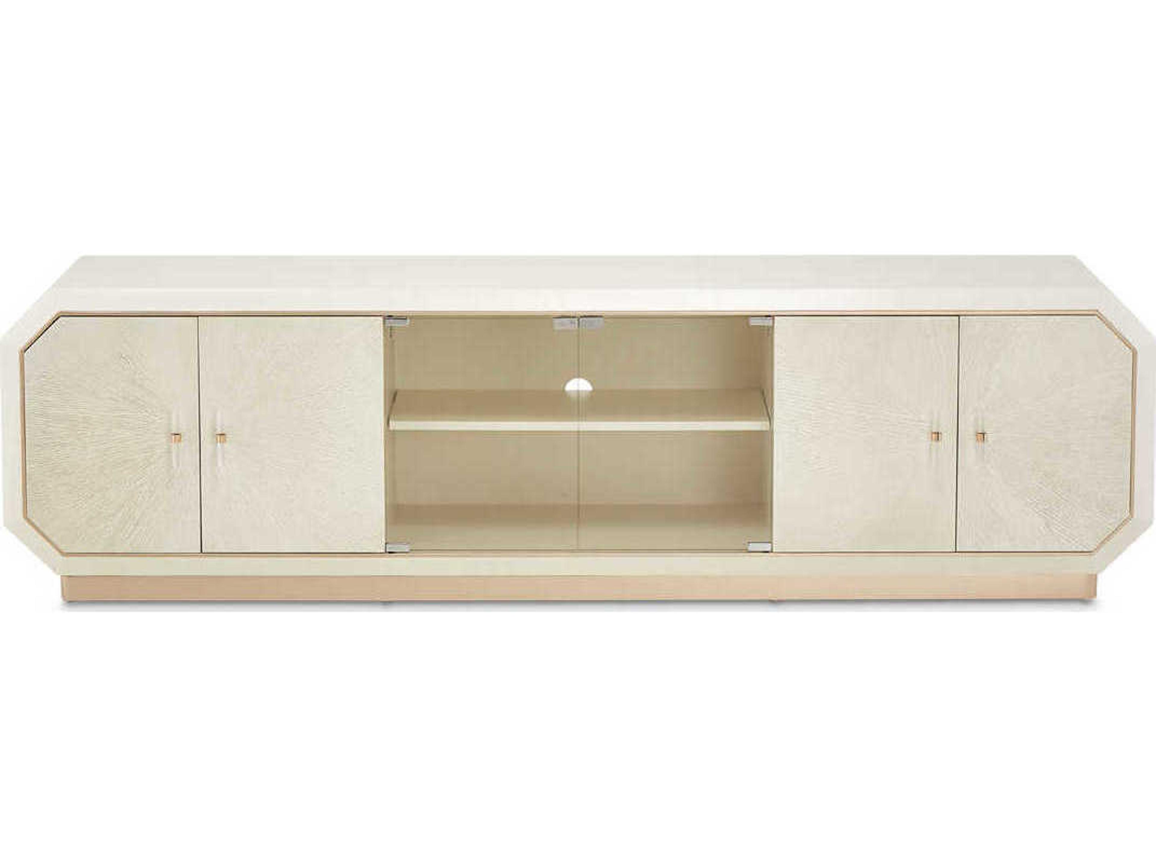 Luxecor Gilded 80" Birch Wood Champagne Media Console