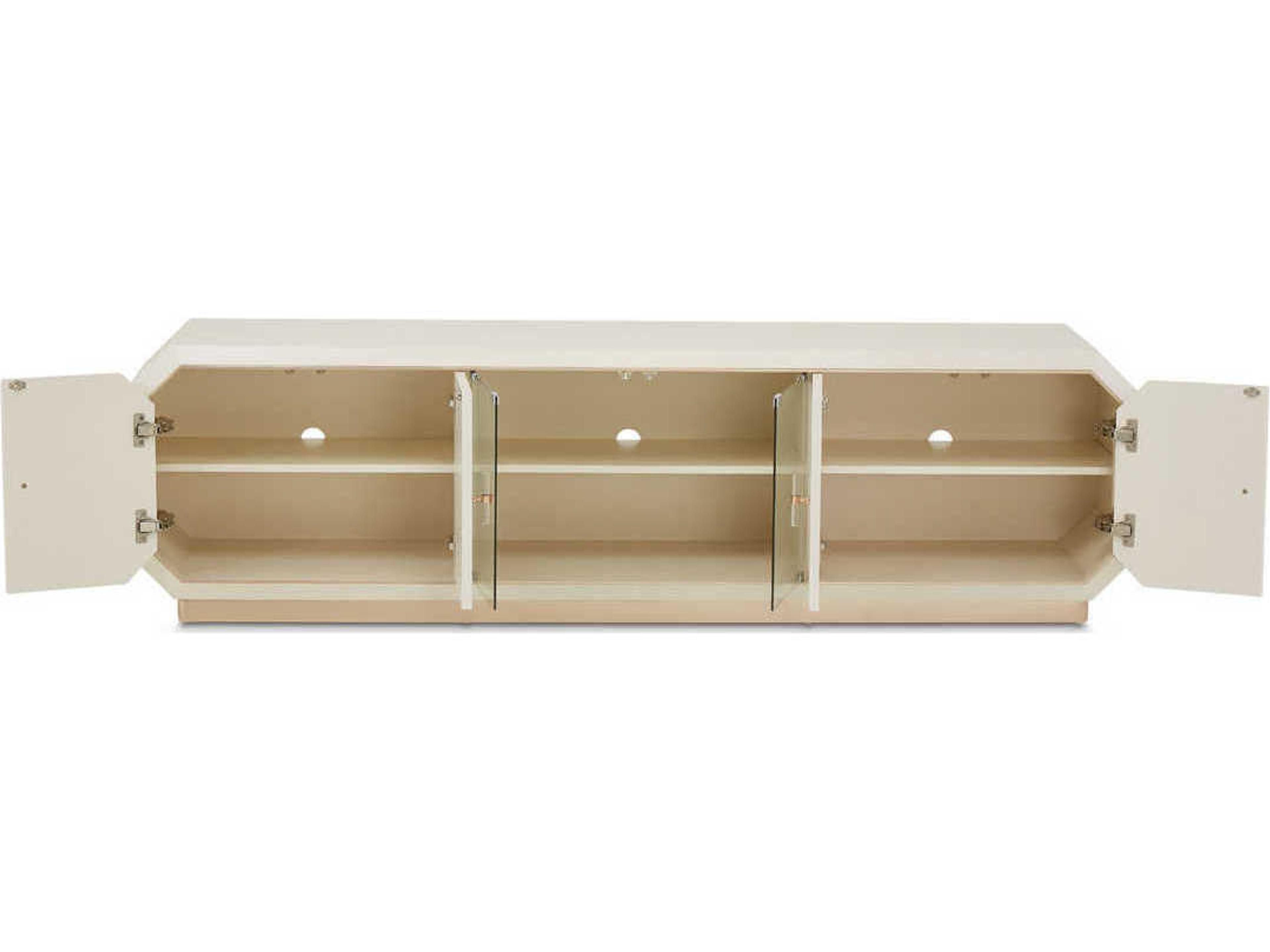 Luxecor Gilded 80" Birch Wood Champagne Media Console
