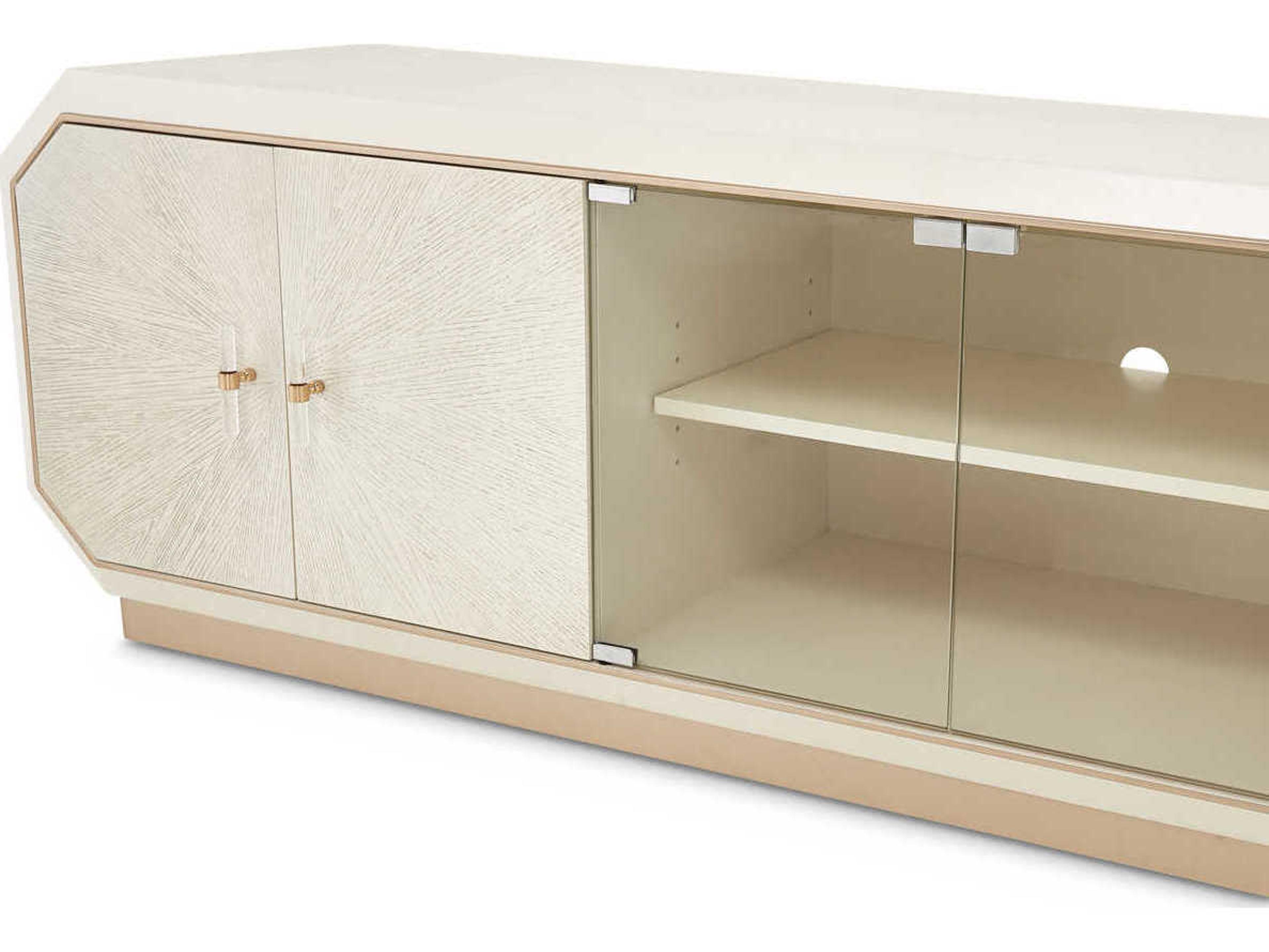 Luxecor Gilded 80" Birch Wood Champagne Media Console