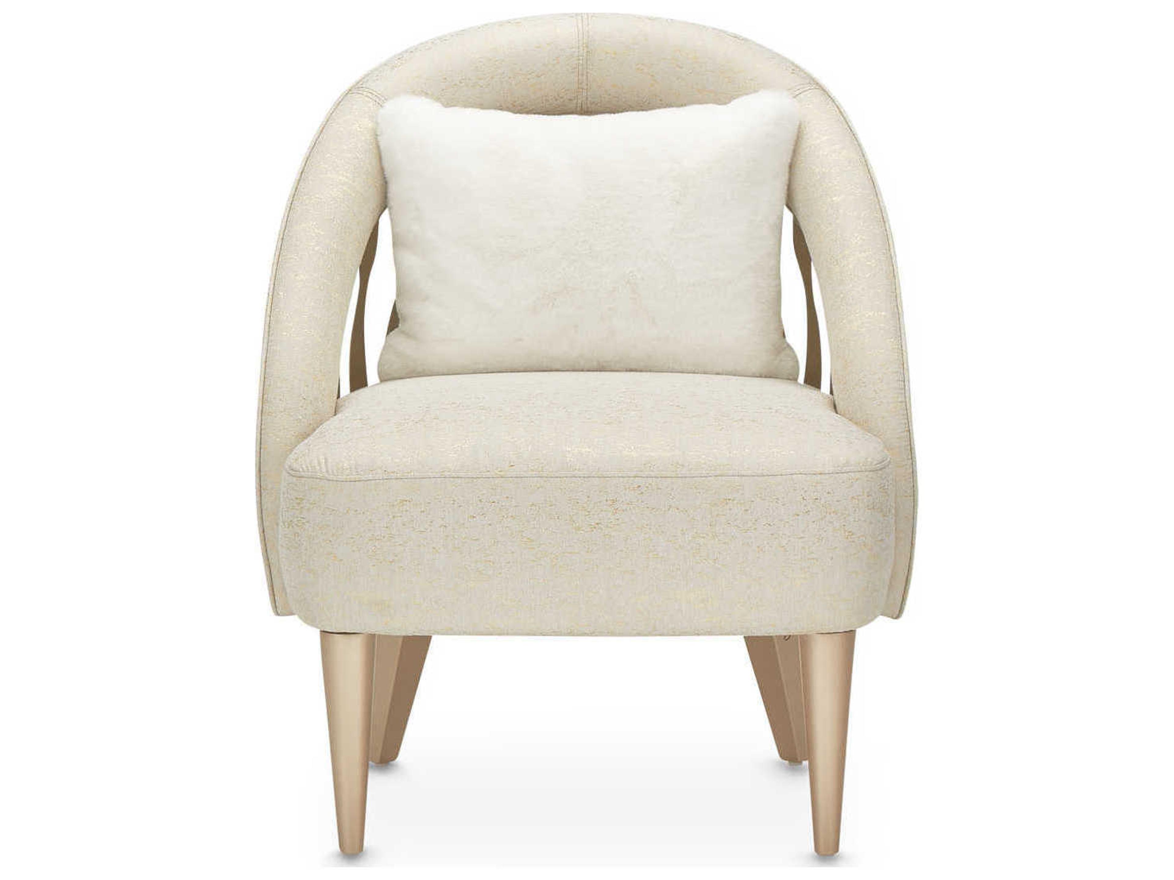 Luxecor Gilded White Fabric Accent Chair