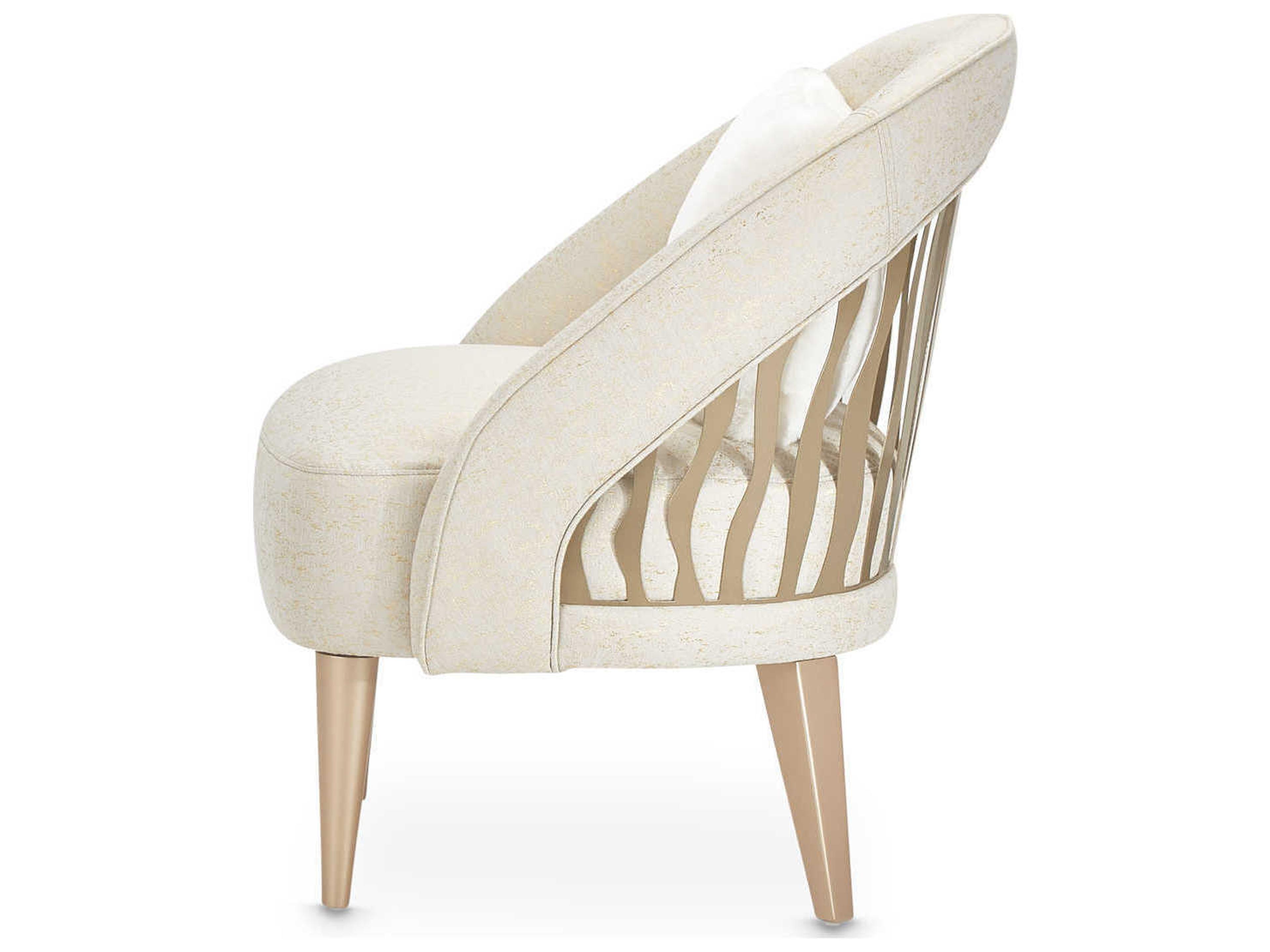 Luxecor Gilded White Fabric Accent Chair