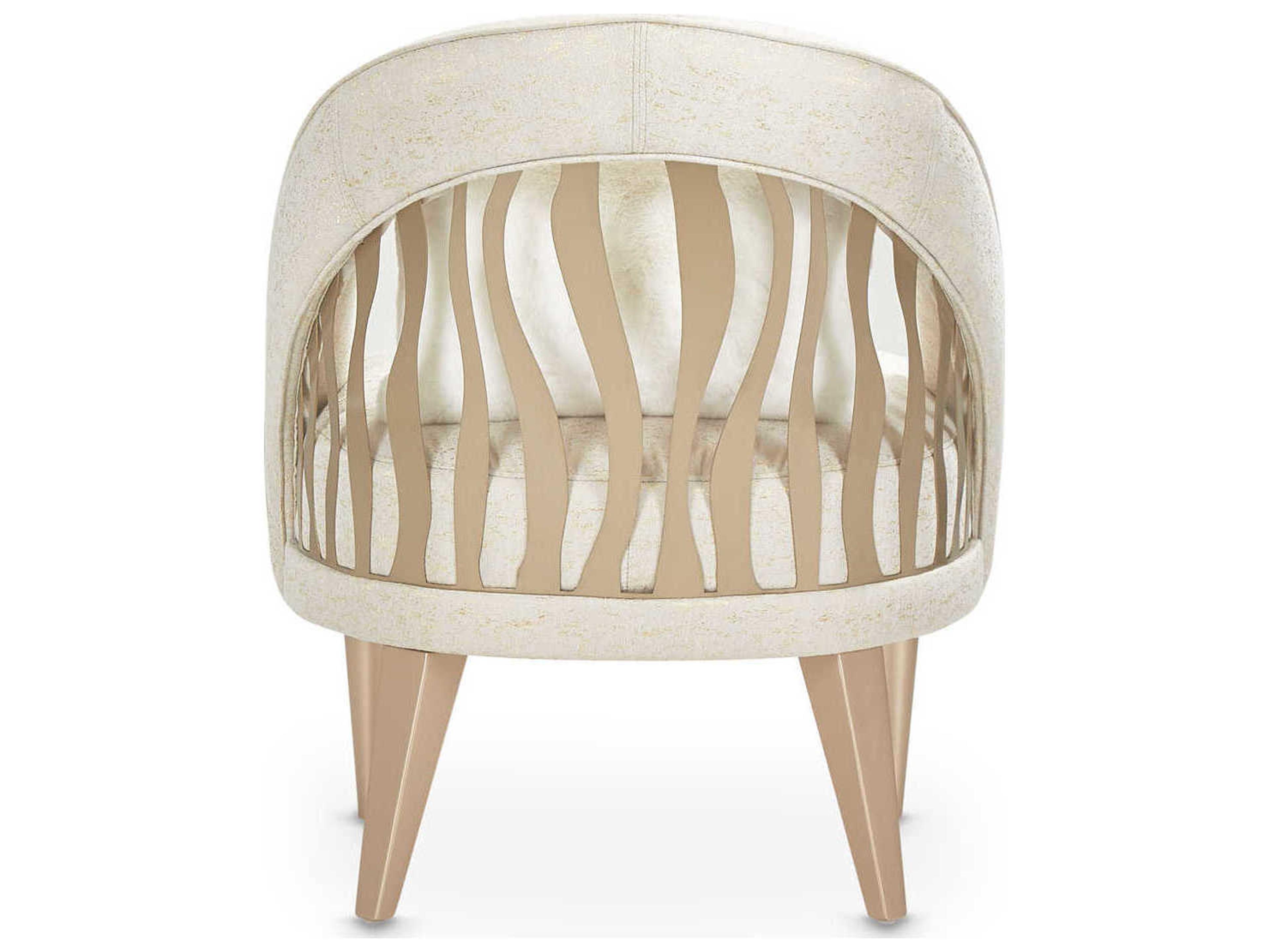 Luxecor Gilded White Fabric Accent Chair