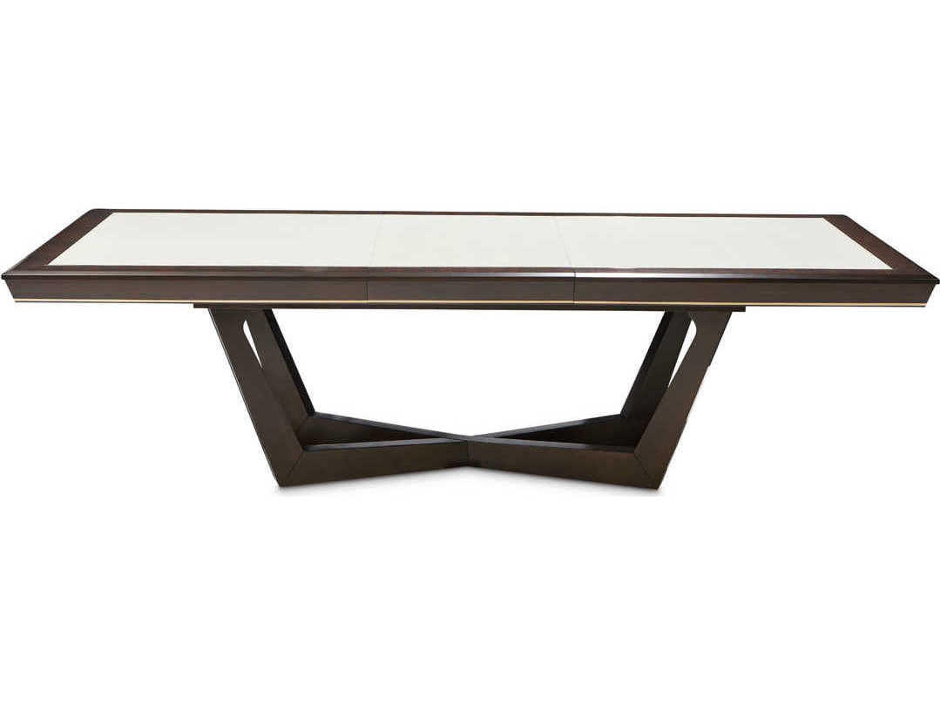 Luxecor Gilded Rectangular Wood Espresso Dining Table
