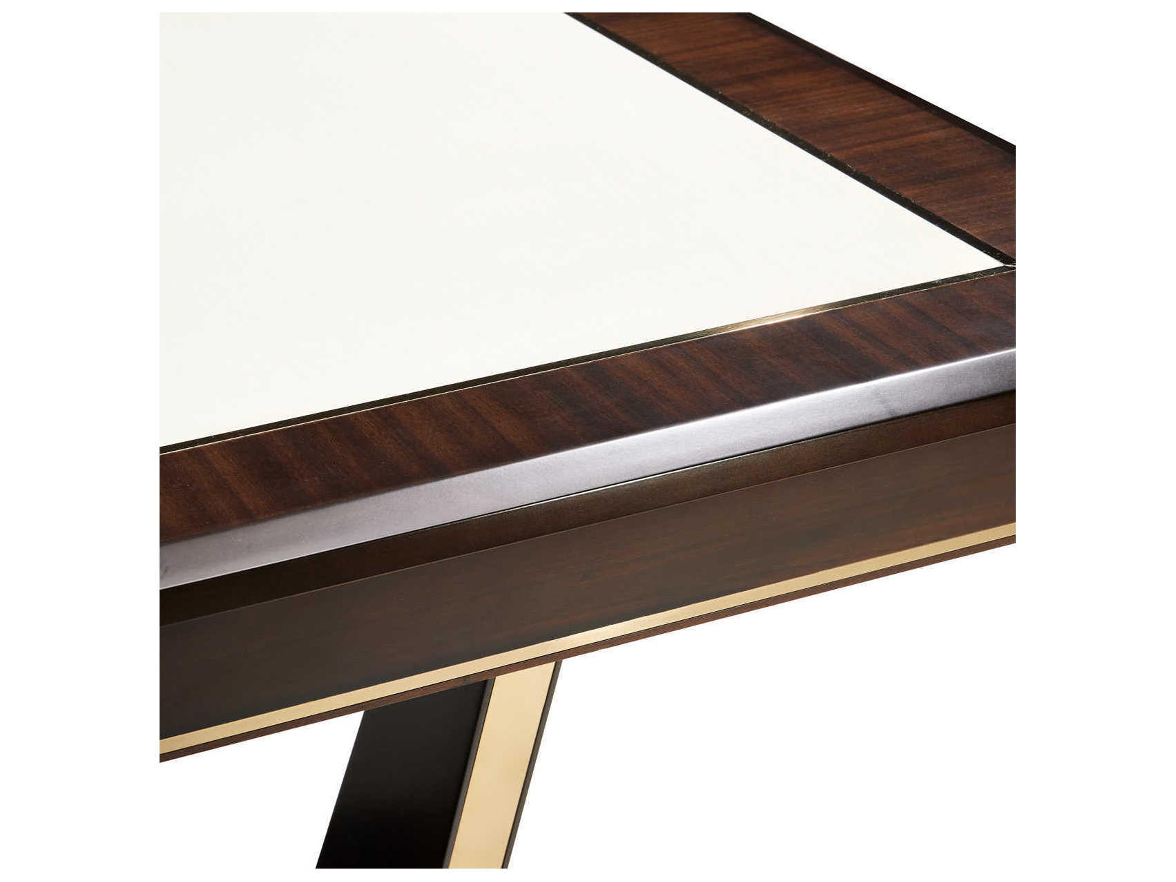Luxecor Gilded Rectangular Wood Espresso Dining Table