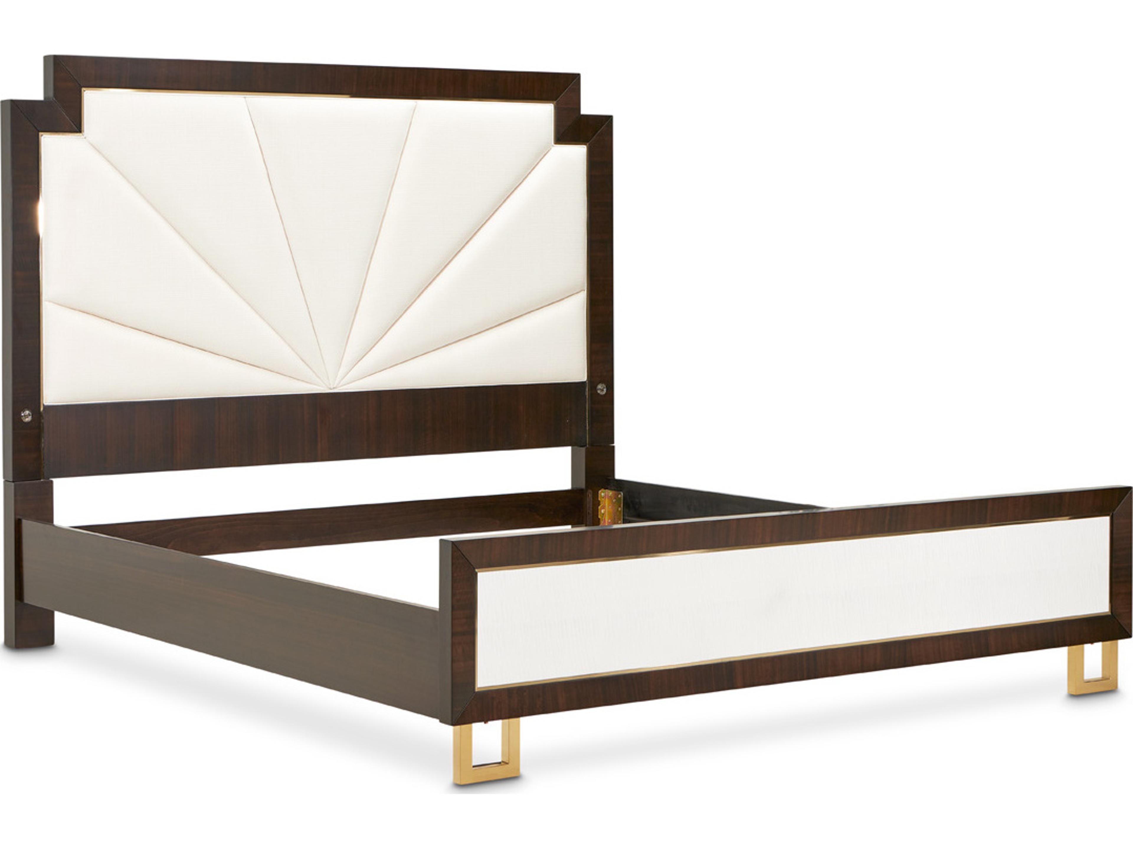 Luxecor Gilded Brown Poplar Wood King Platform Bed