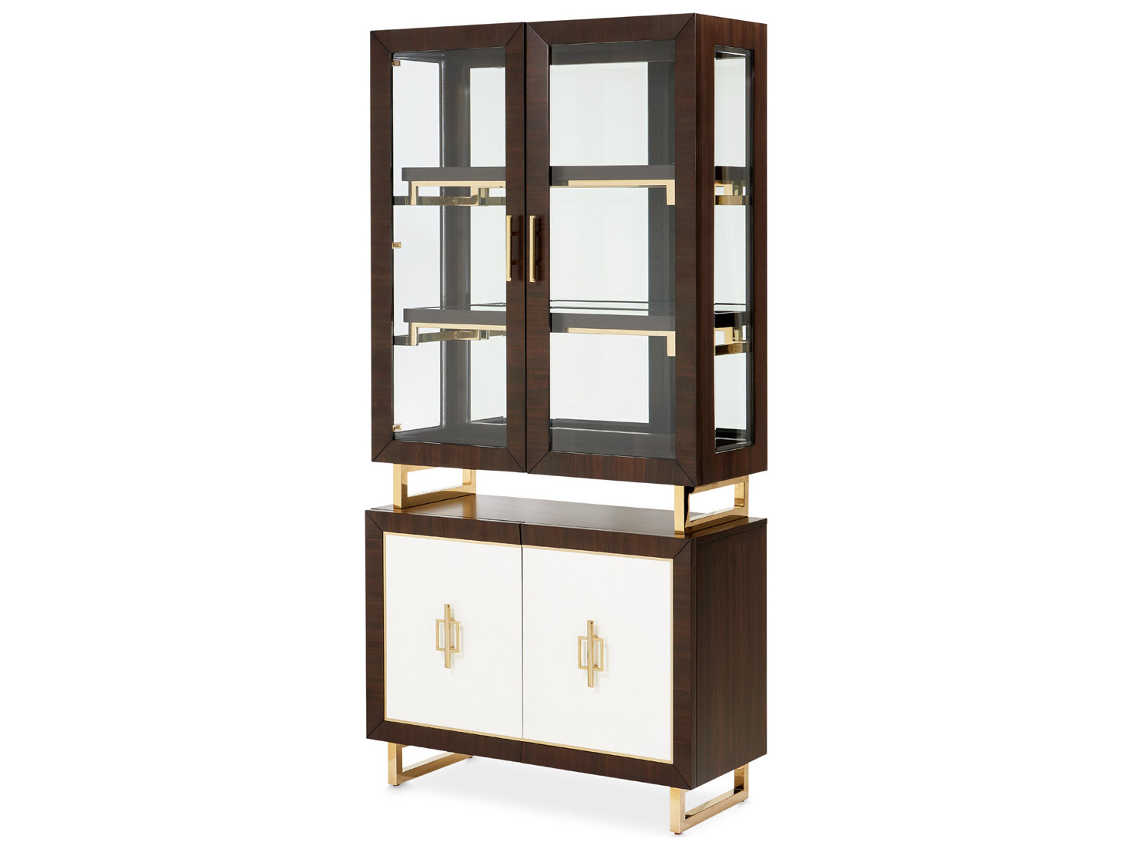 Gilded Poplar Wood Display Cabinet