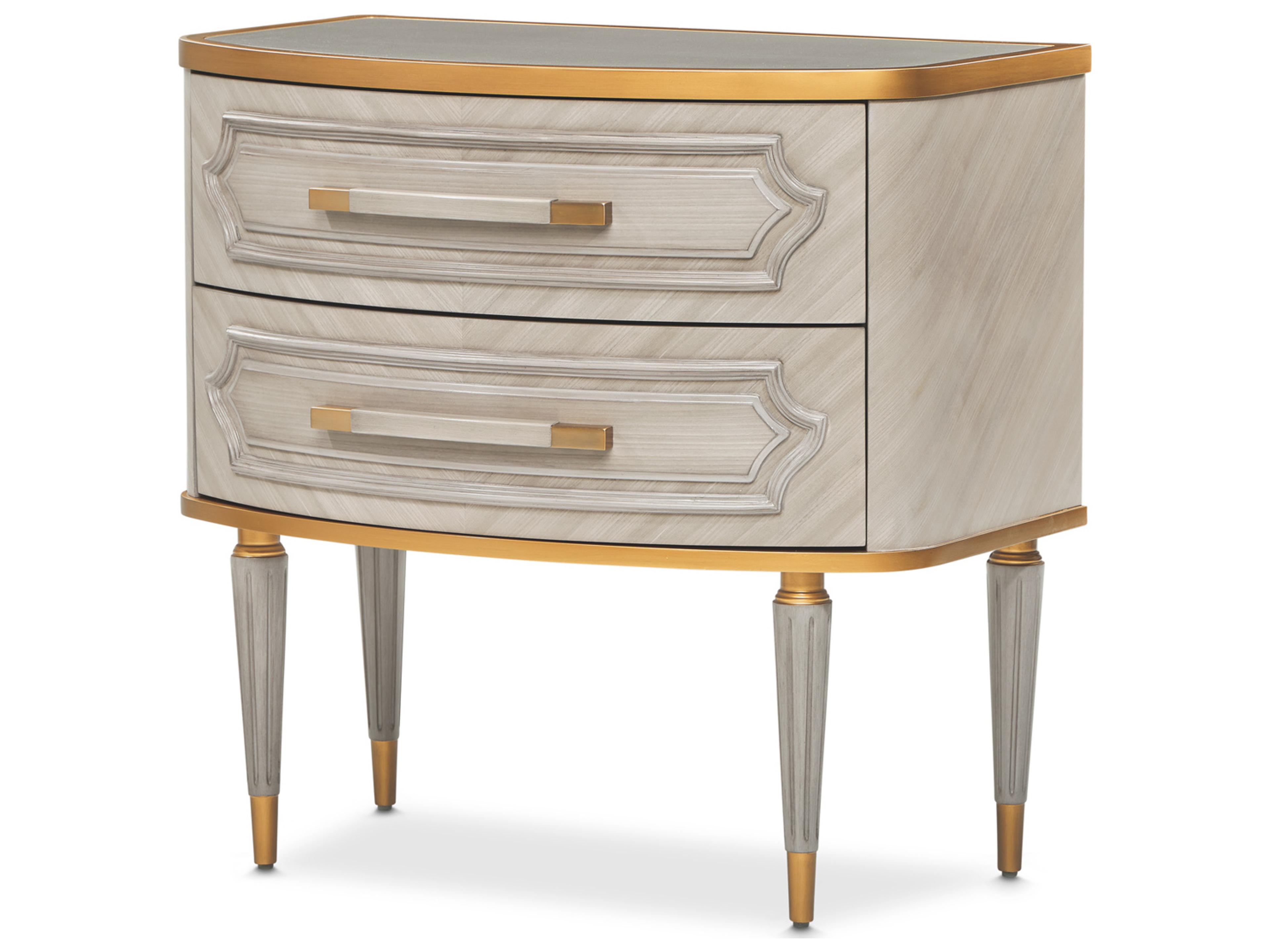 St. Charles 2-Drawers Gray Poplar Wood Nightstand