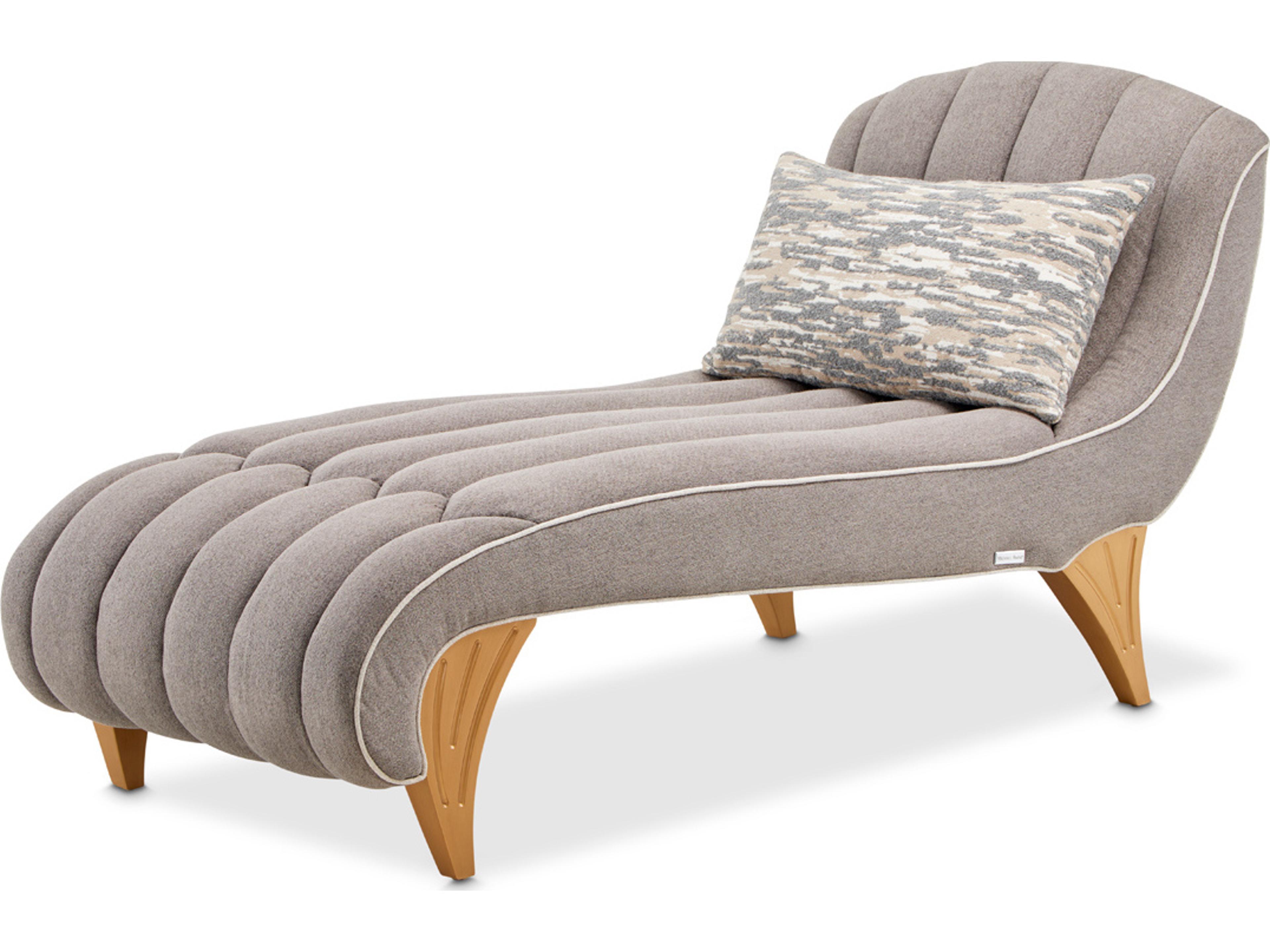 St. Charles Upholstered Accent Chaise in Dove Gray with Channel Tufting
