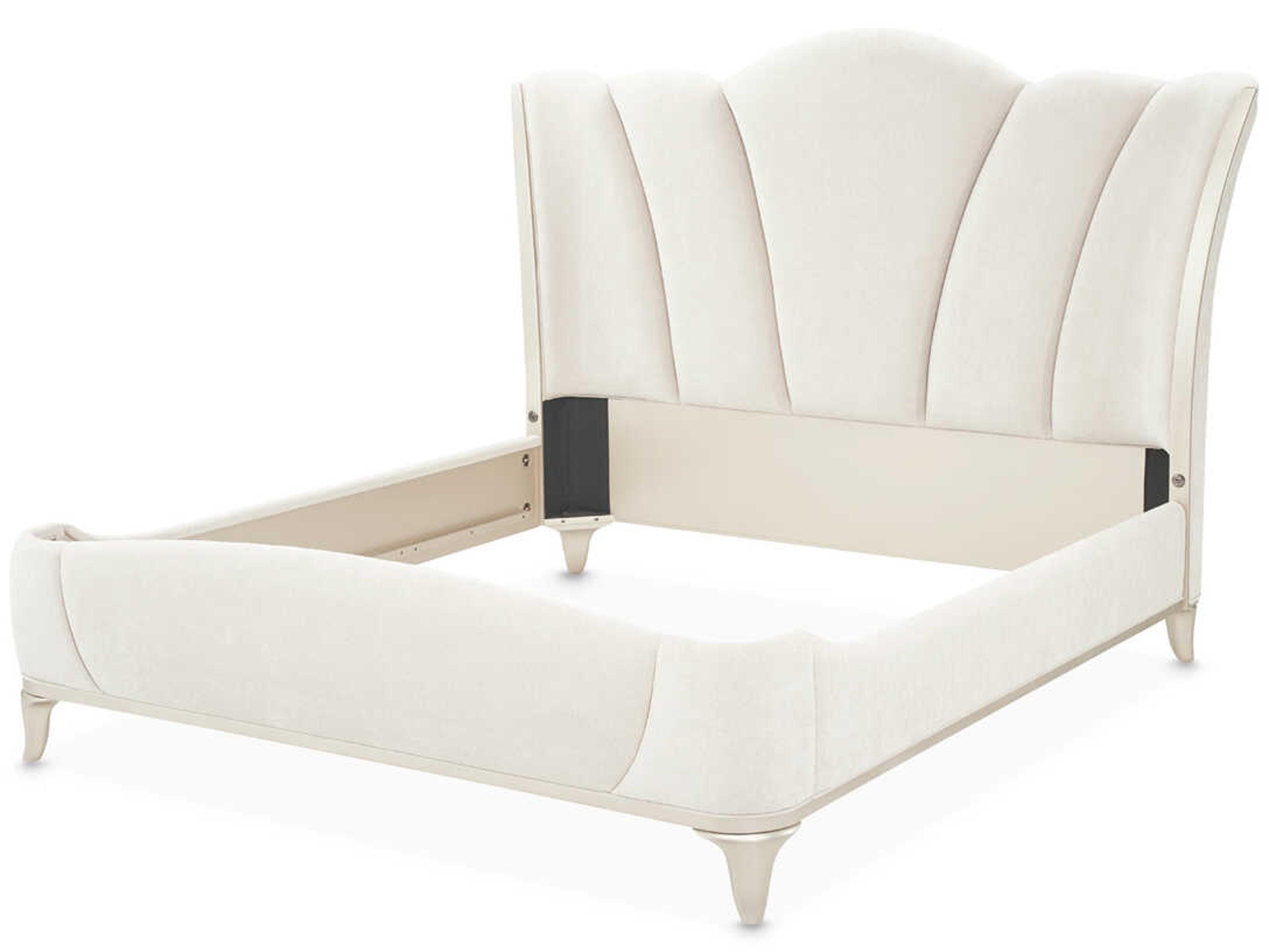 Luxecor Gilded Champagne Poplar Wood Upholstered Queen Platform Bed