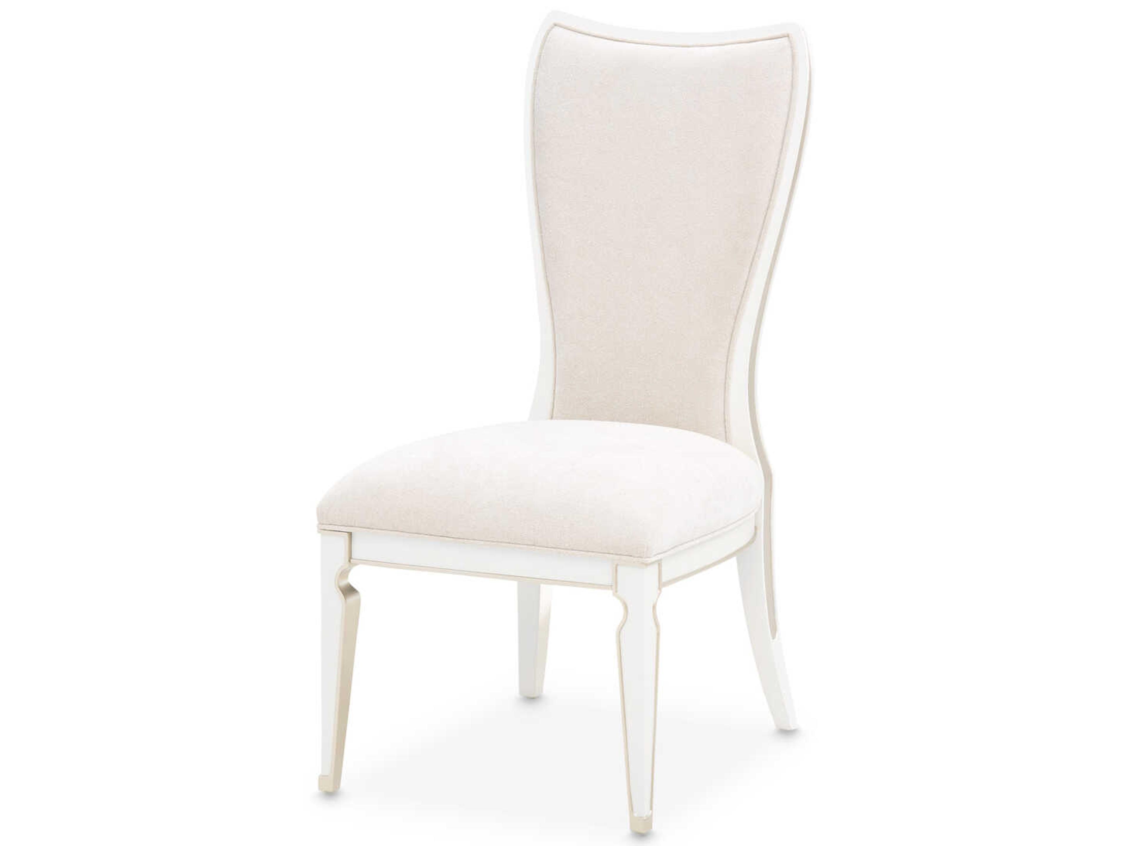 La Marisia Poplar Wood White Upholstered Armless Dining Chair