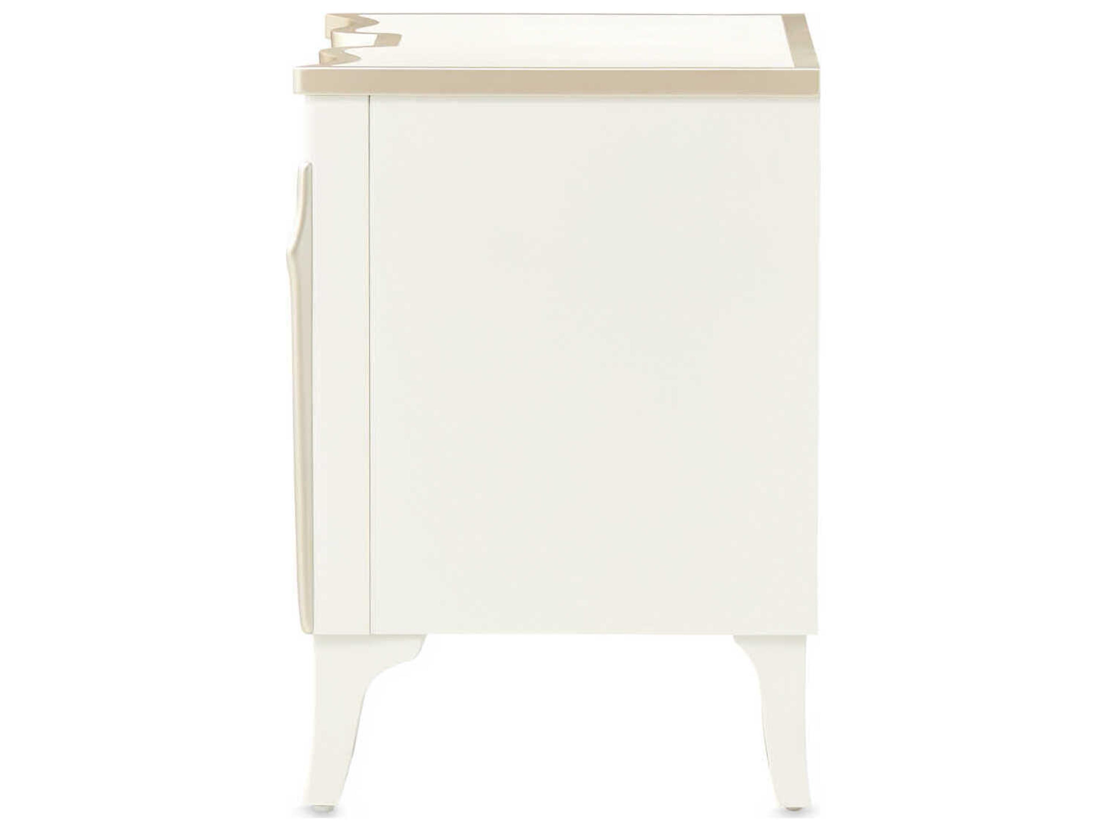 Luxecor Gilded 2-Drawers White Poplar Wood Nightstand