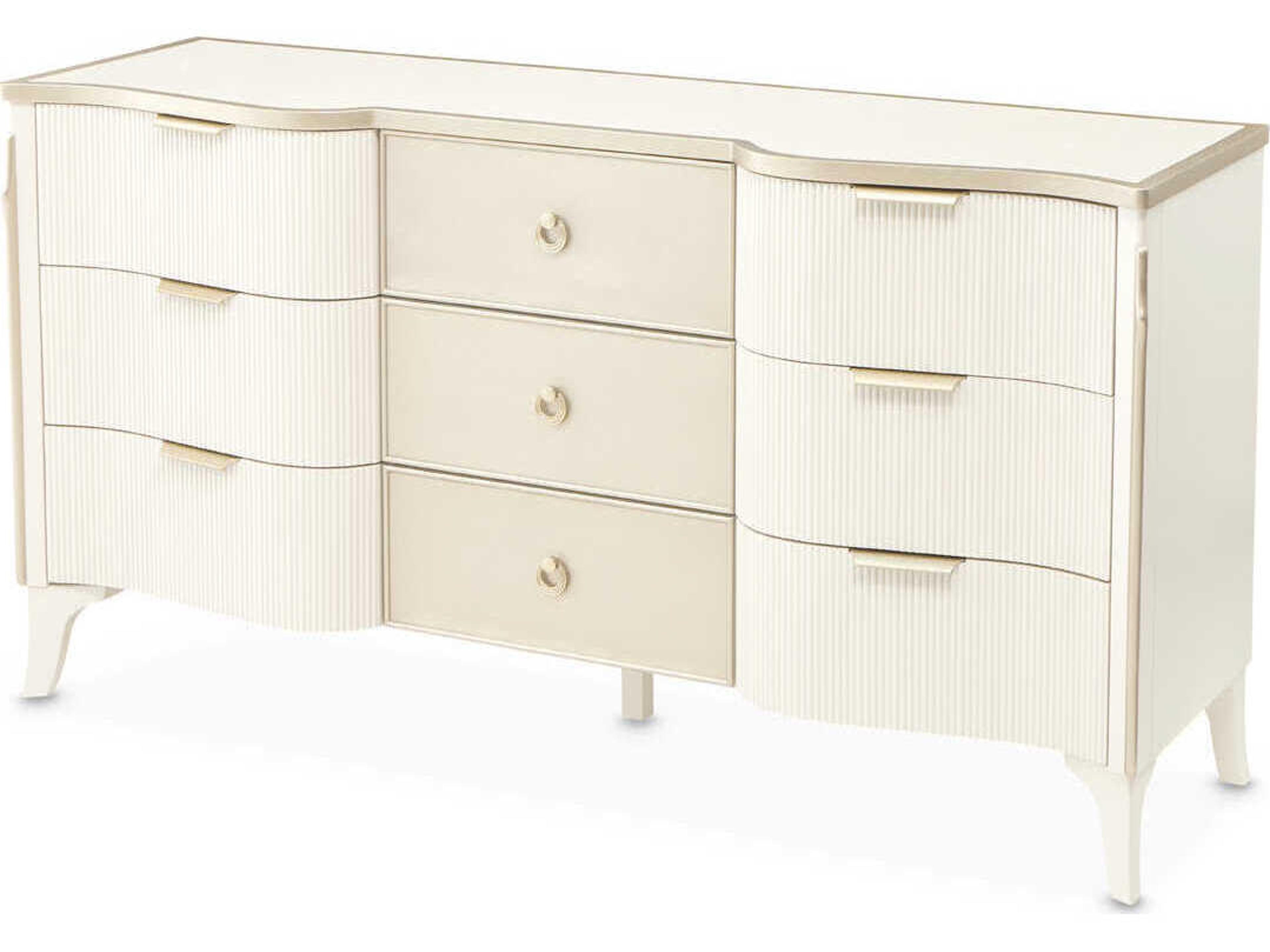 Luxecor Gilded White Poplar Wood Dresser