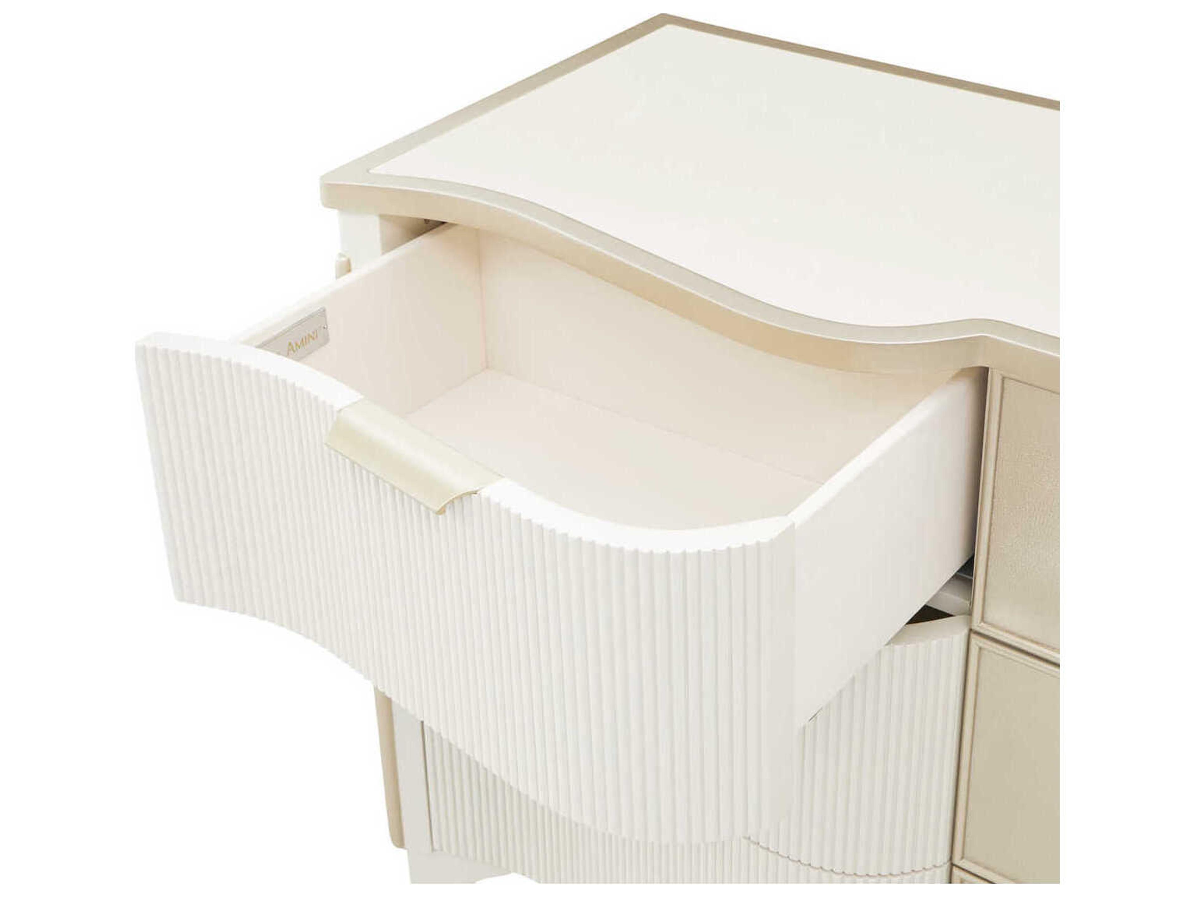 Luxecor Gilded White Poplar Wood Dresser