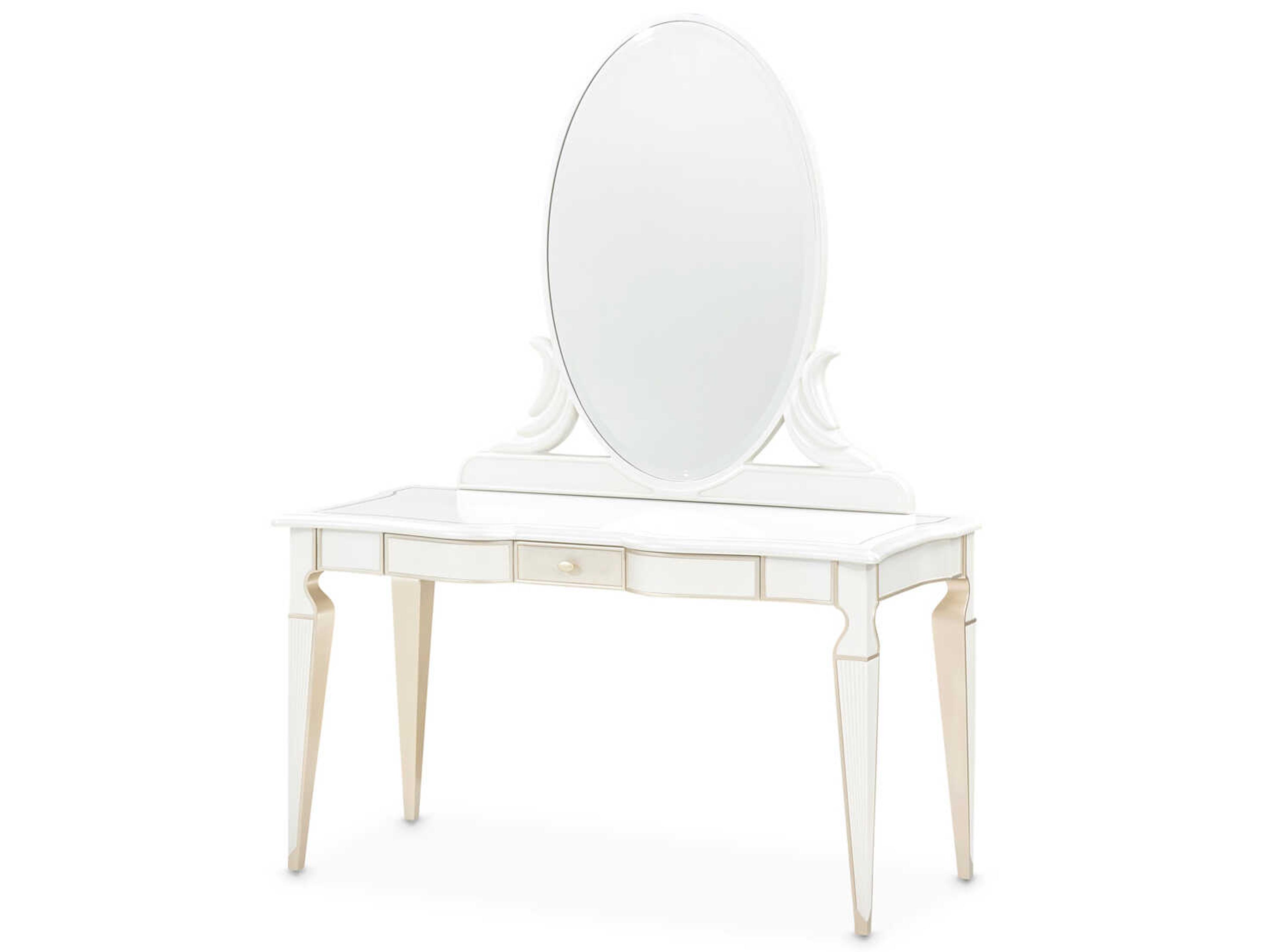 La Marisia Poplar Wood Vanity Table with Mirror