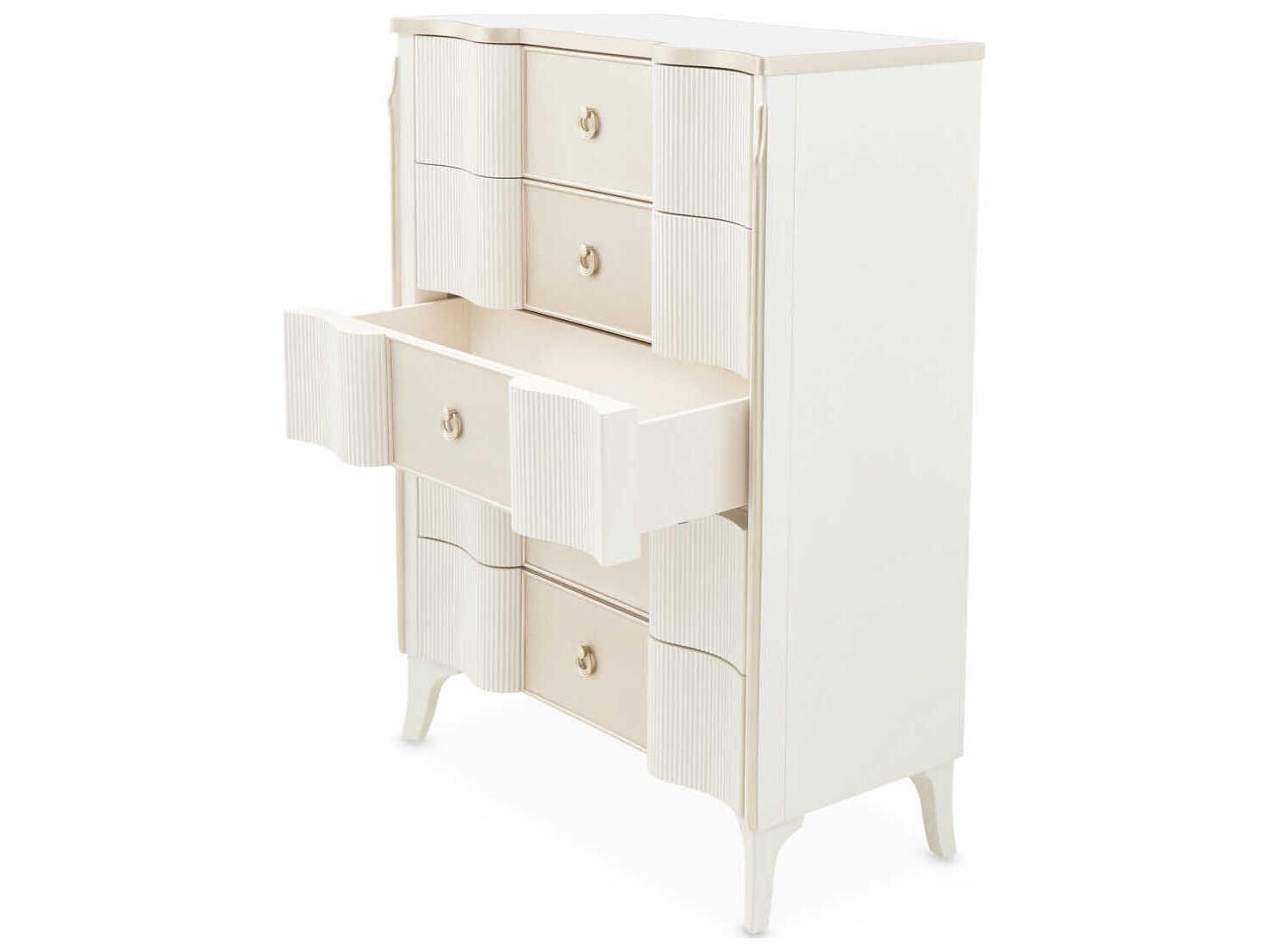 Luxecor Gilded White Poplar Wood Accent Chest