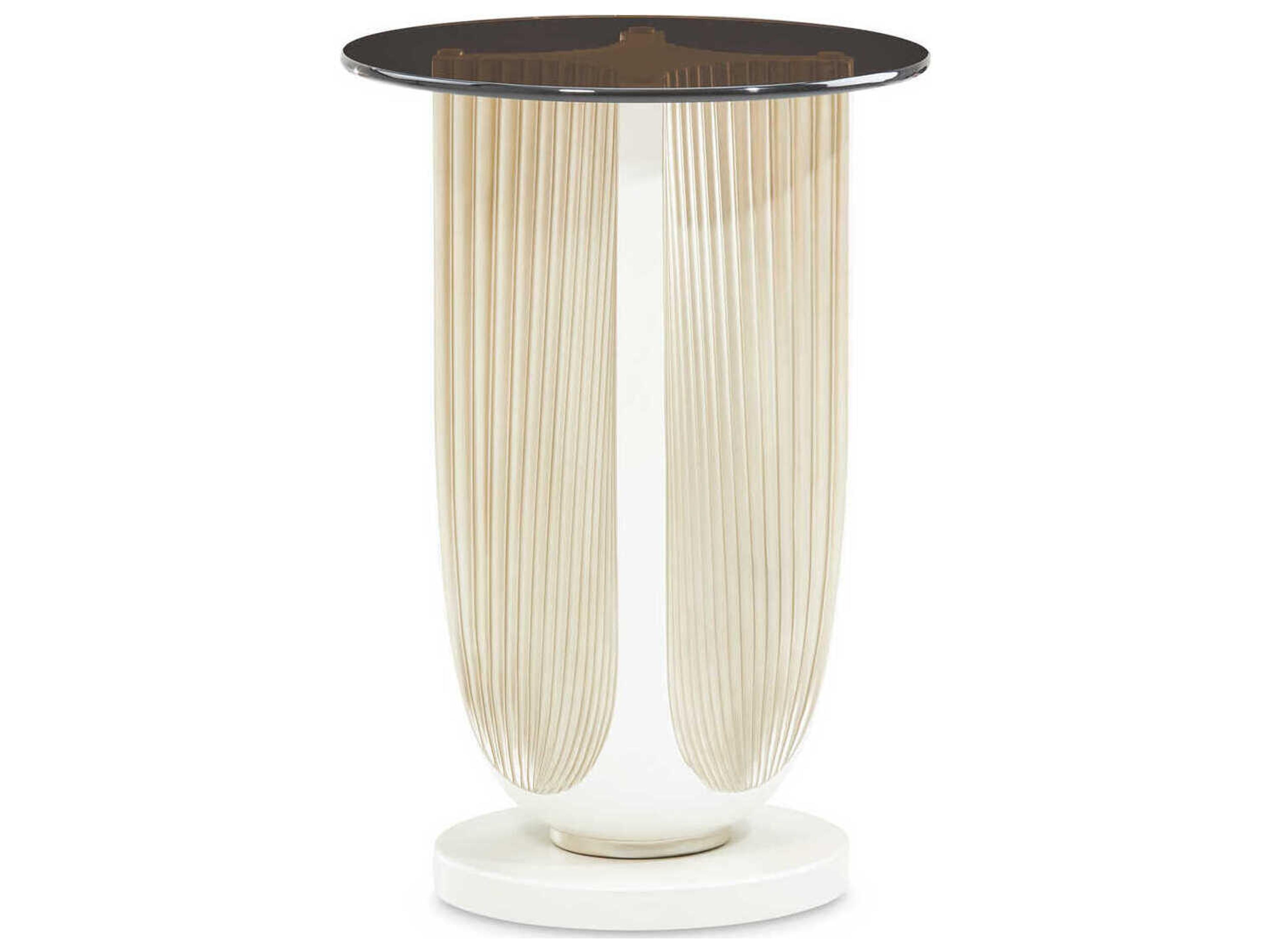 Luxecor Gilded Round Glass End Table