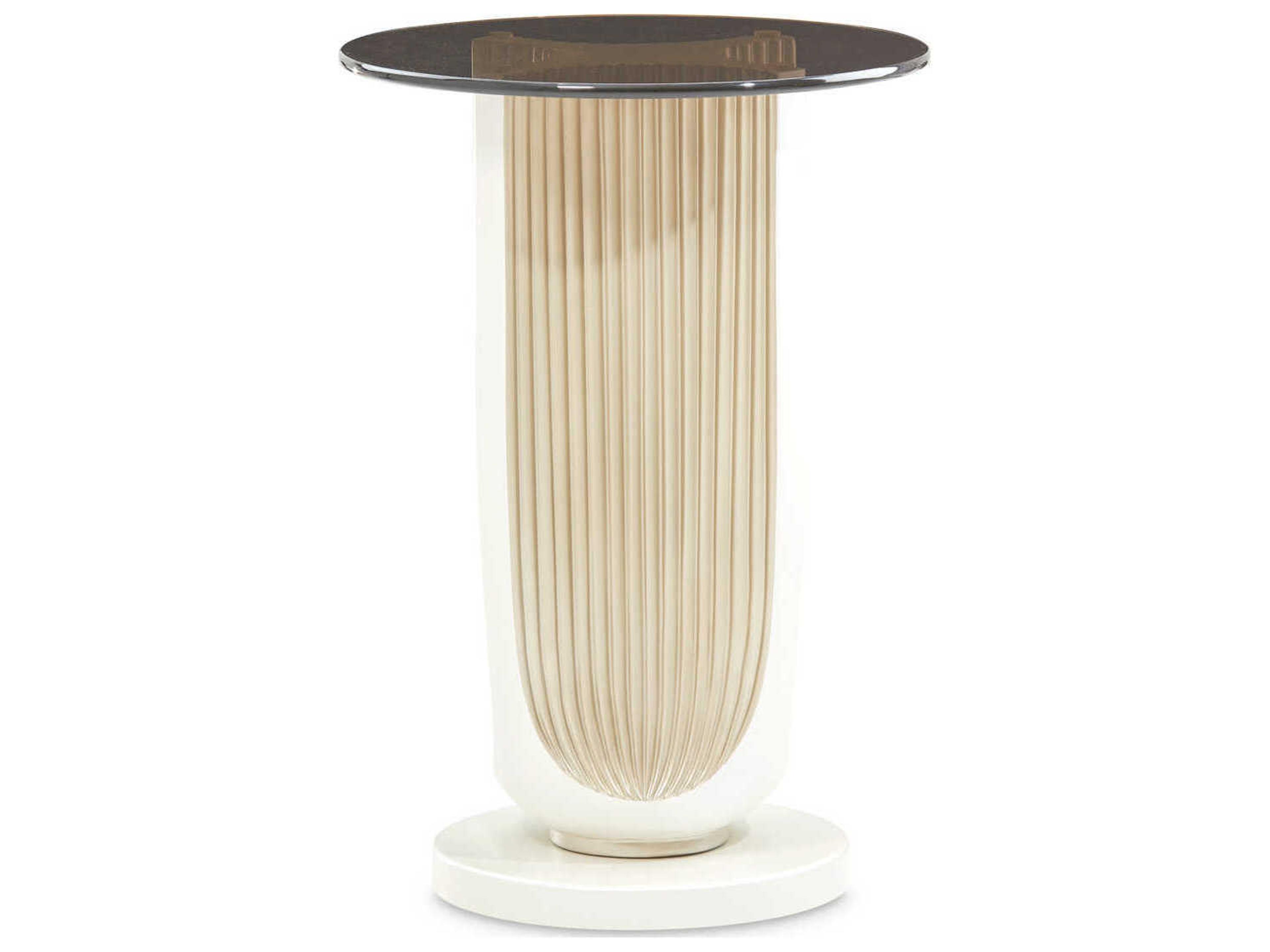 Luxecor Gilded Round Glass End Table