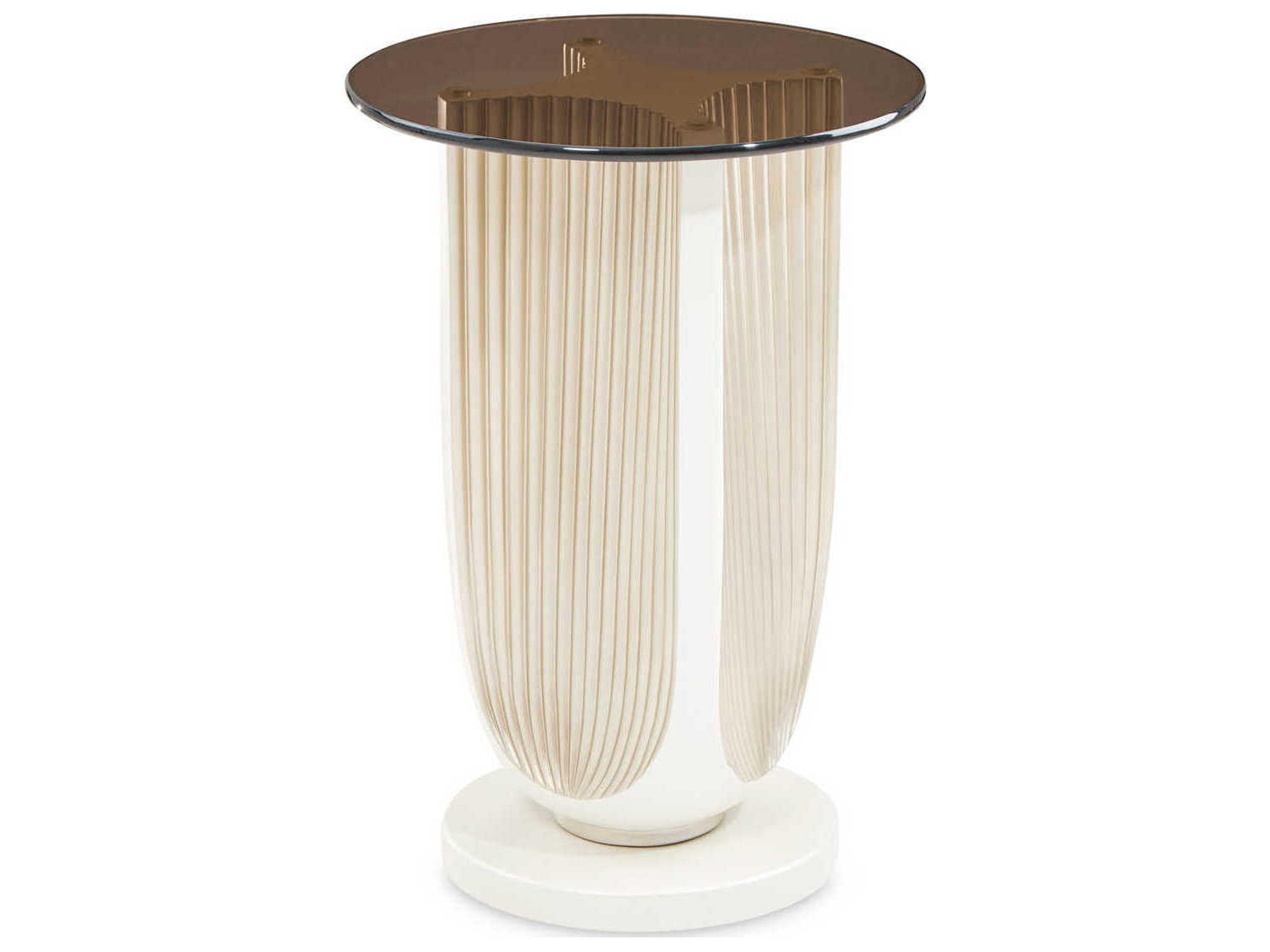 Luxecor Gilded Round Glass End Table