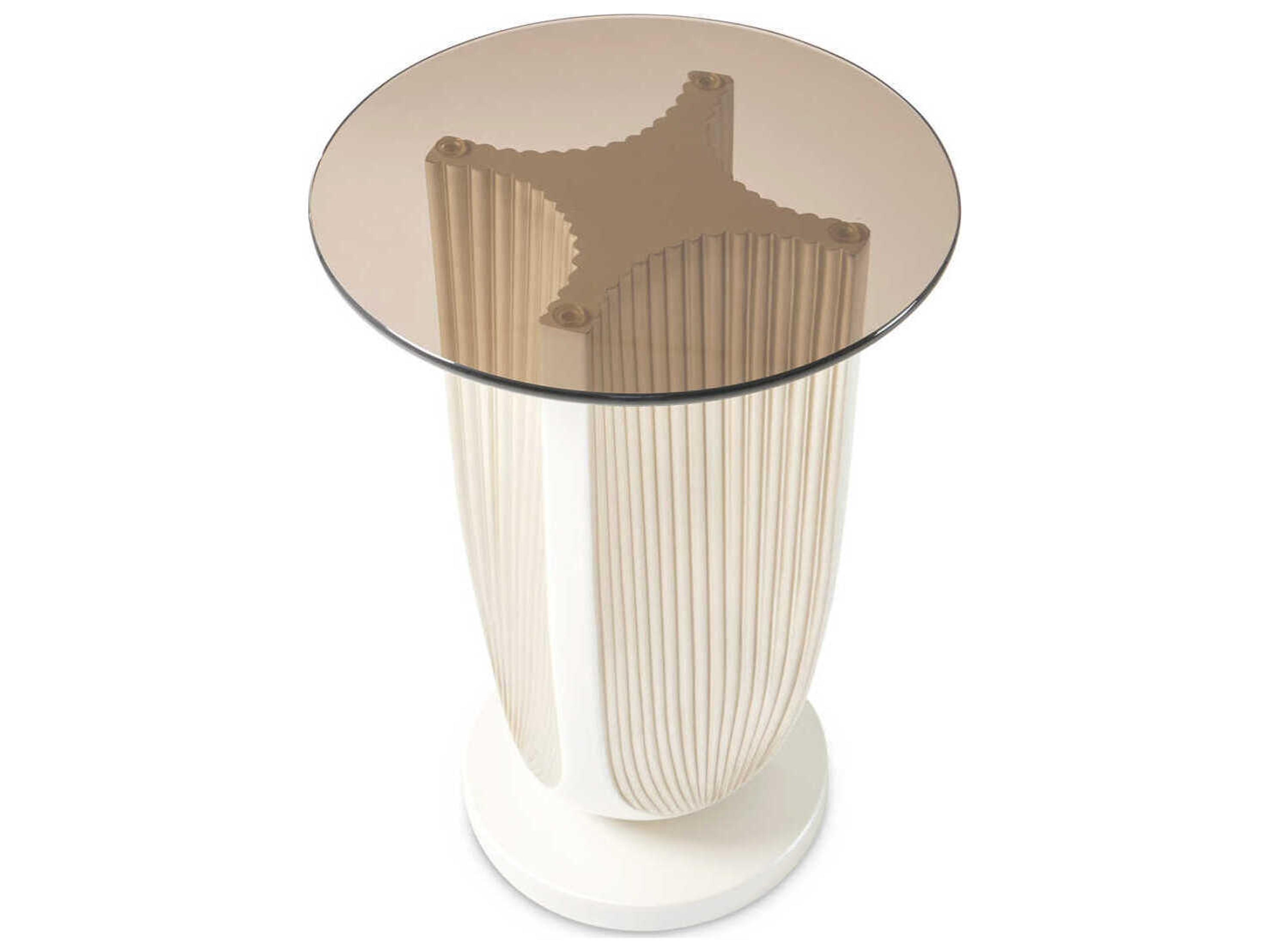 Luxecor Gilded Round Glass End Table