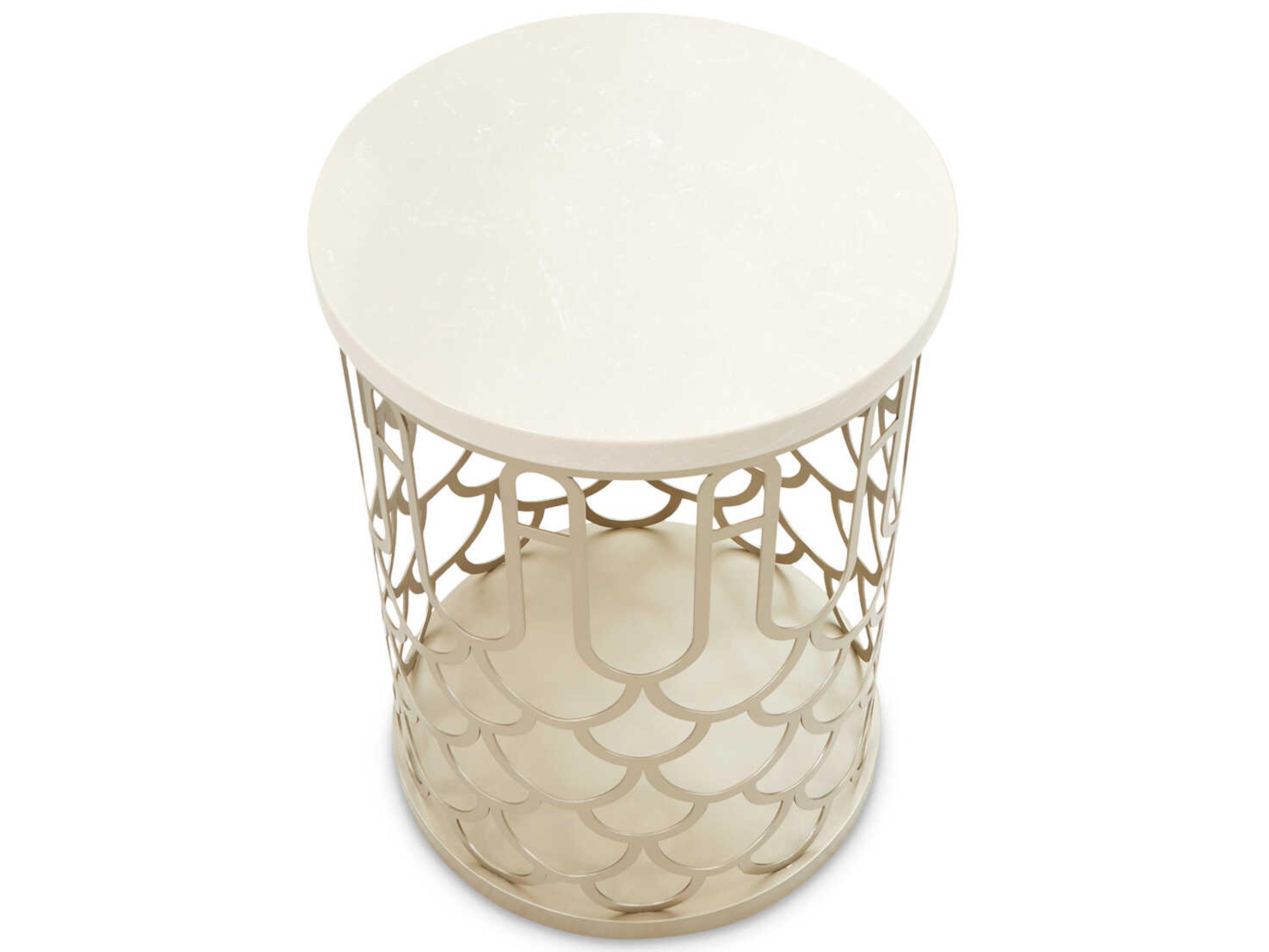 Luxecor Gilded Round Marble End Table