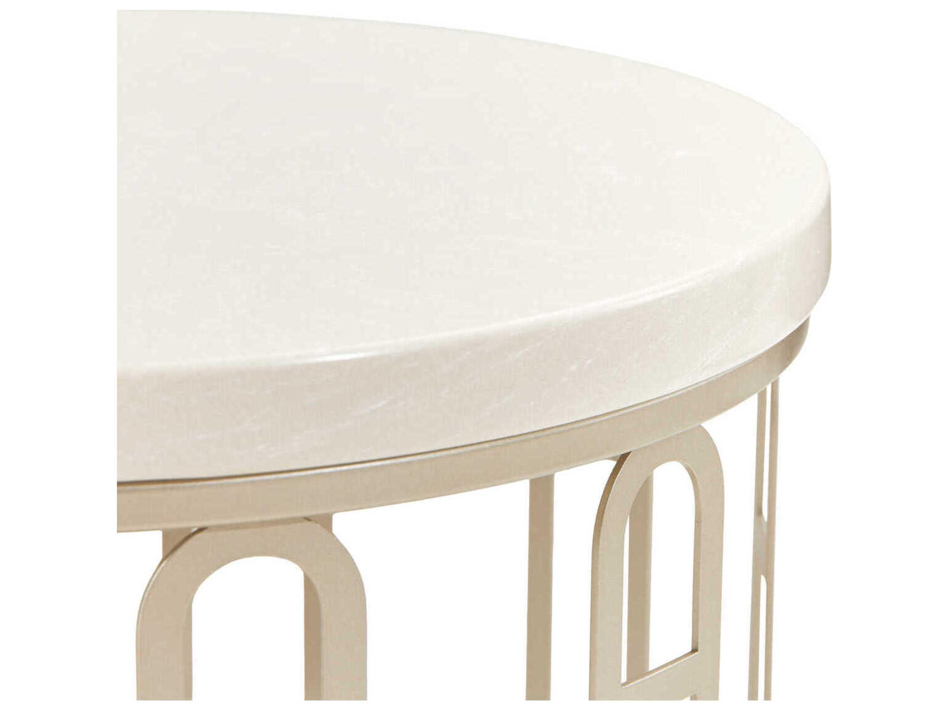 Luxecor Gilded Round Marble End Table