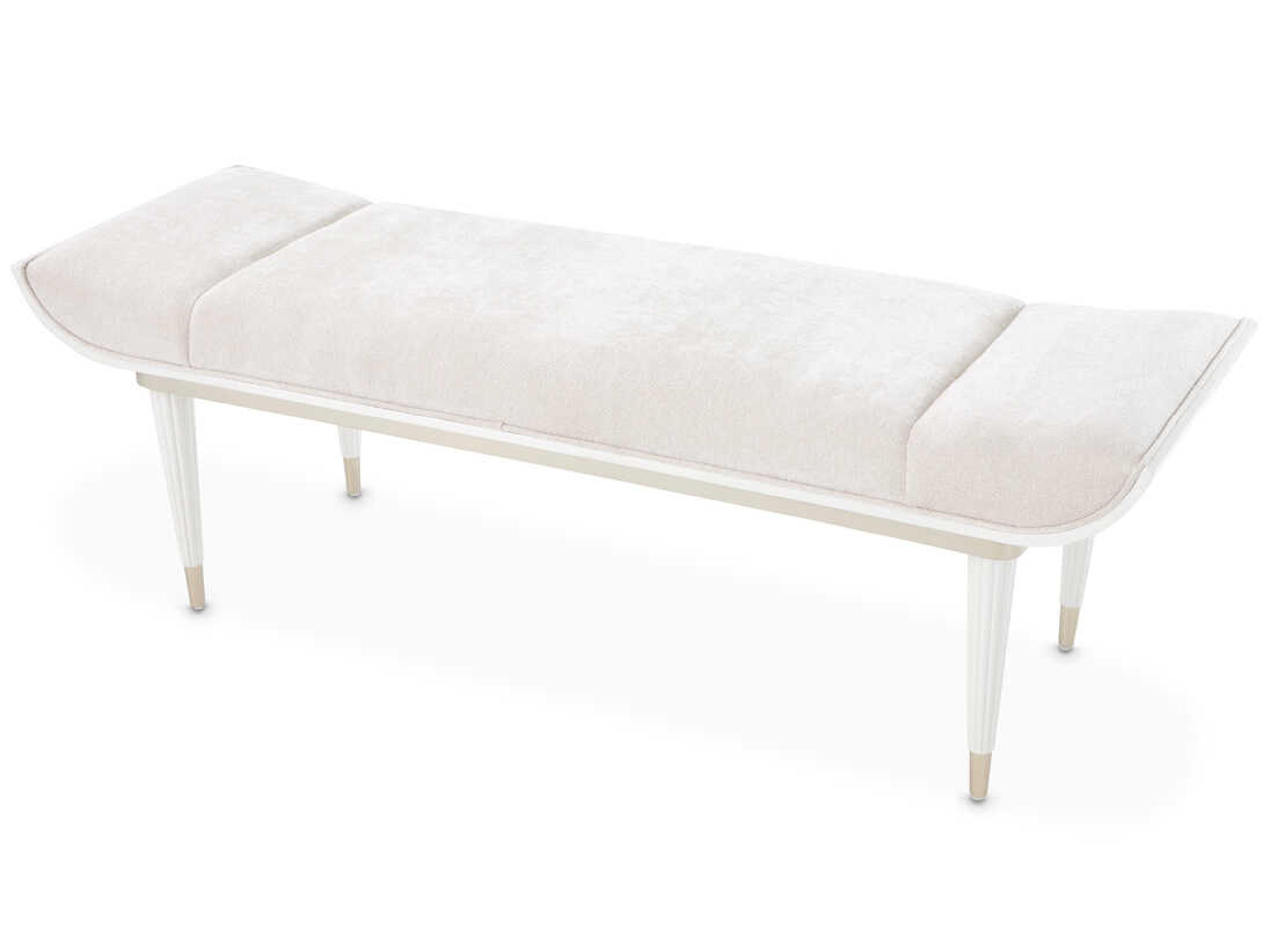 Luxecor Gilded Cream Upholstered Accent Bench