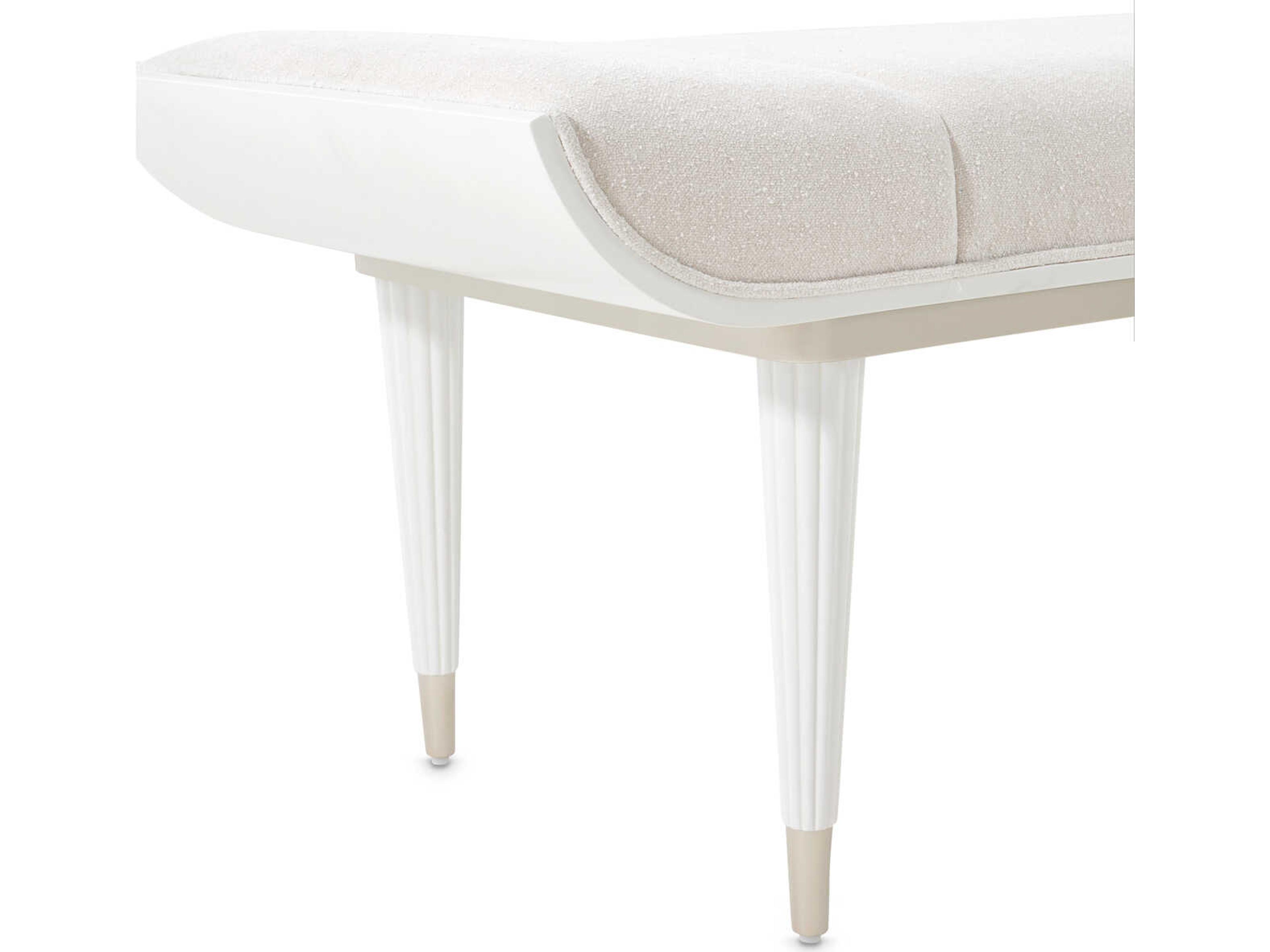 Luxecor Gilded Cream Upholstered Accent Bench