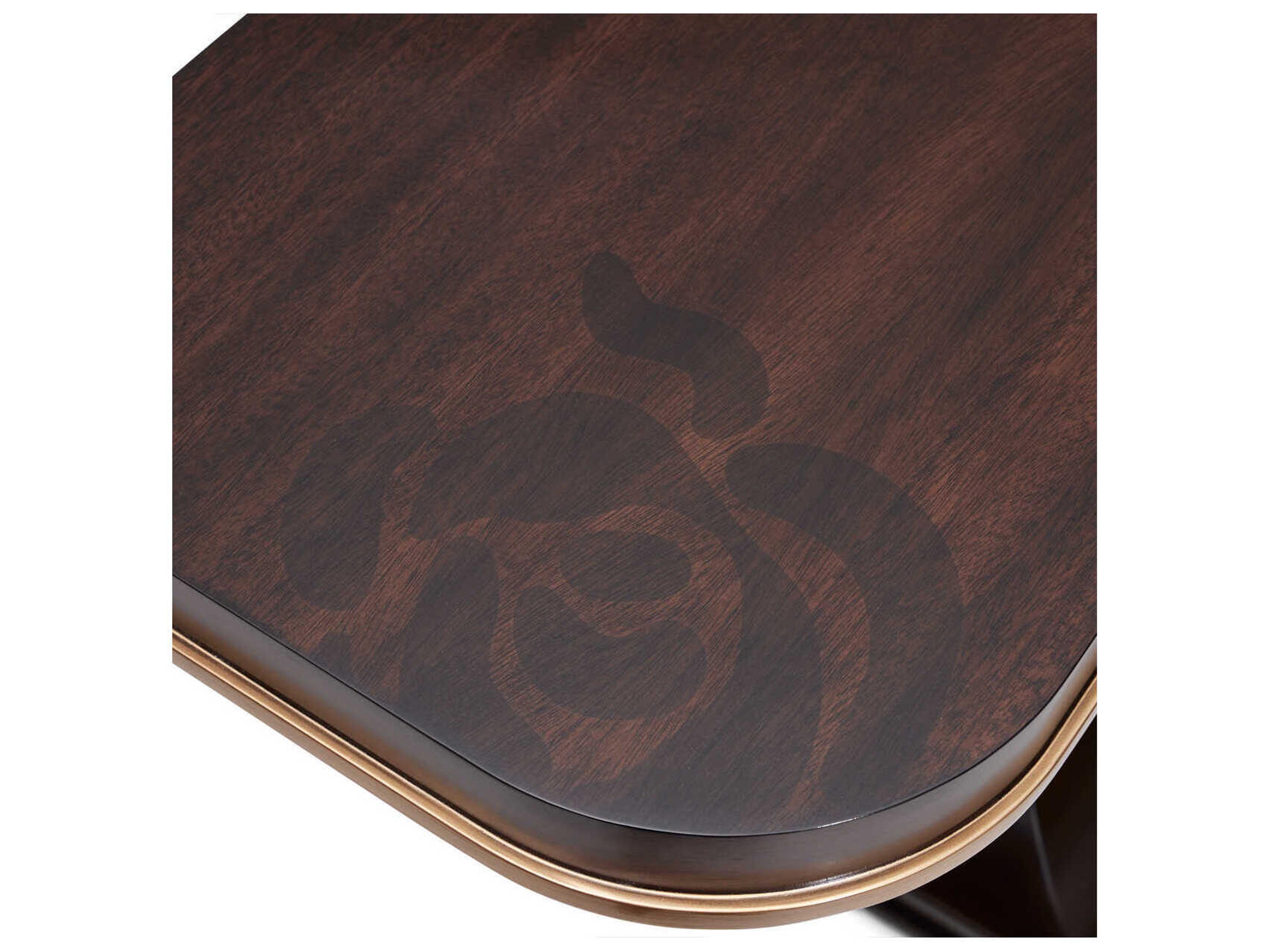 Luxecor Gilded Rectangular Wood Warm Console Table