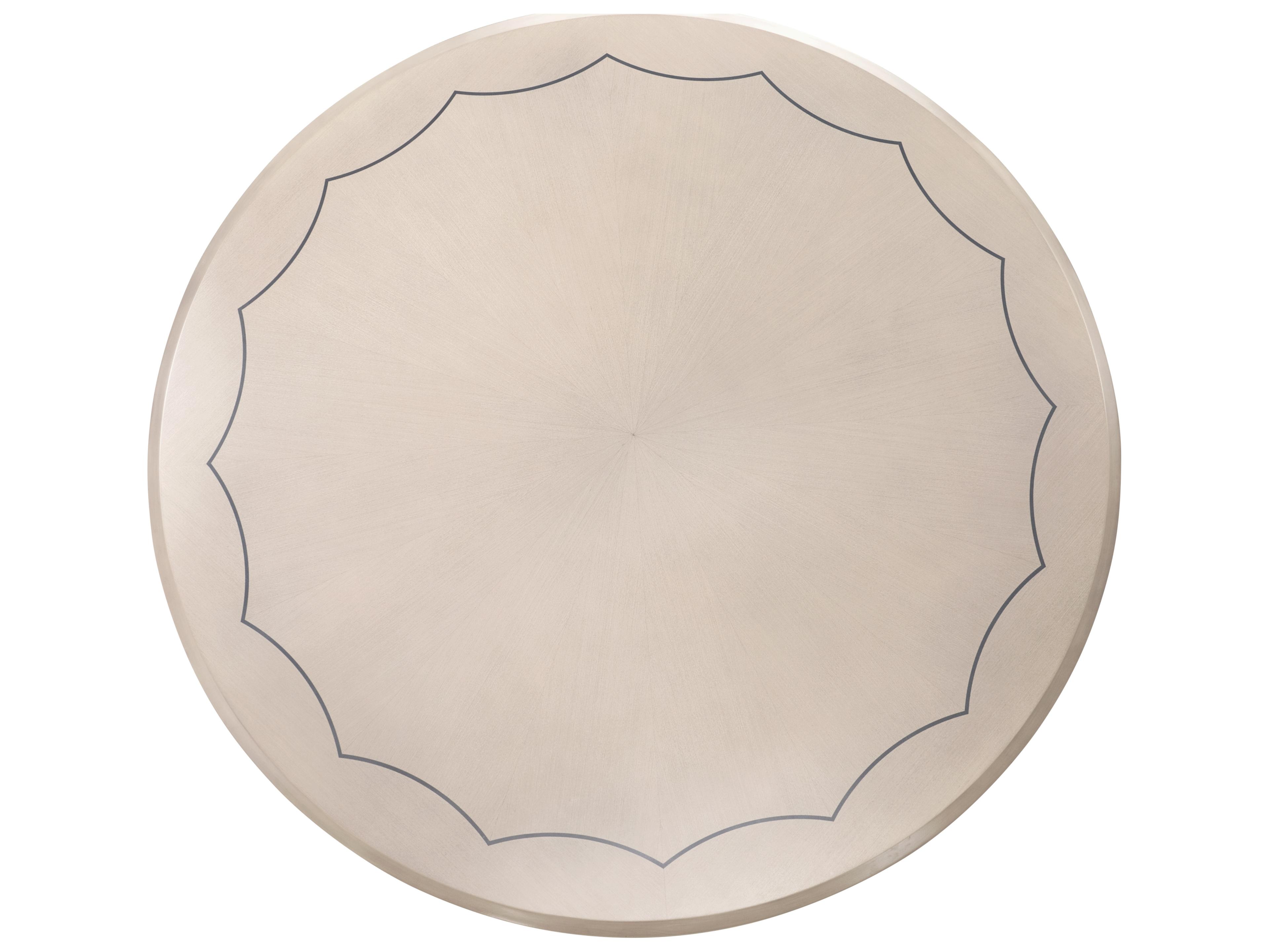 Luxecor Gilded Round Wood Silver Mist Dining Table