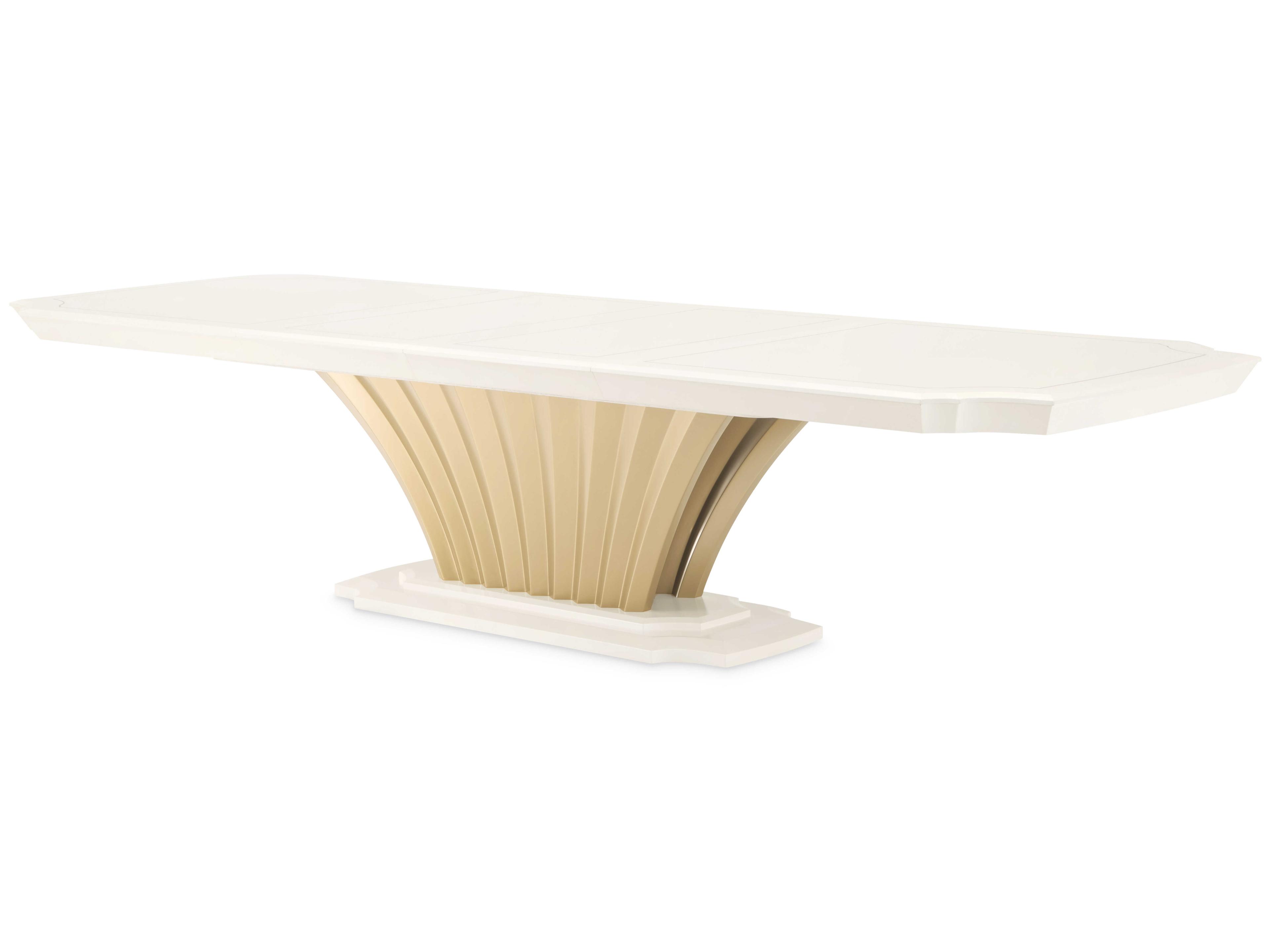 Fantosini Rectangular Wood Creamy Pearl Dining Table