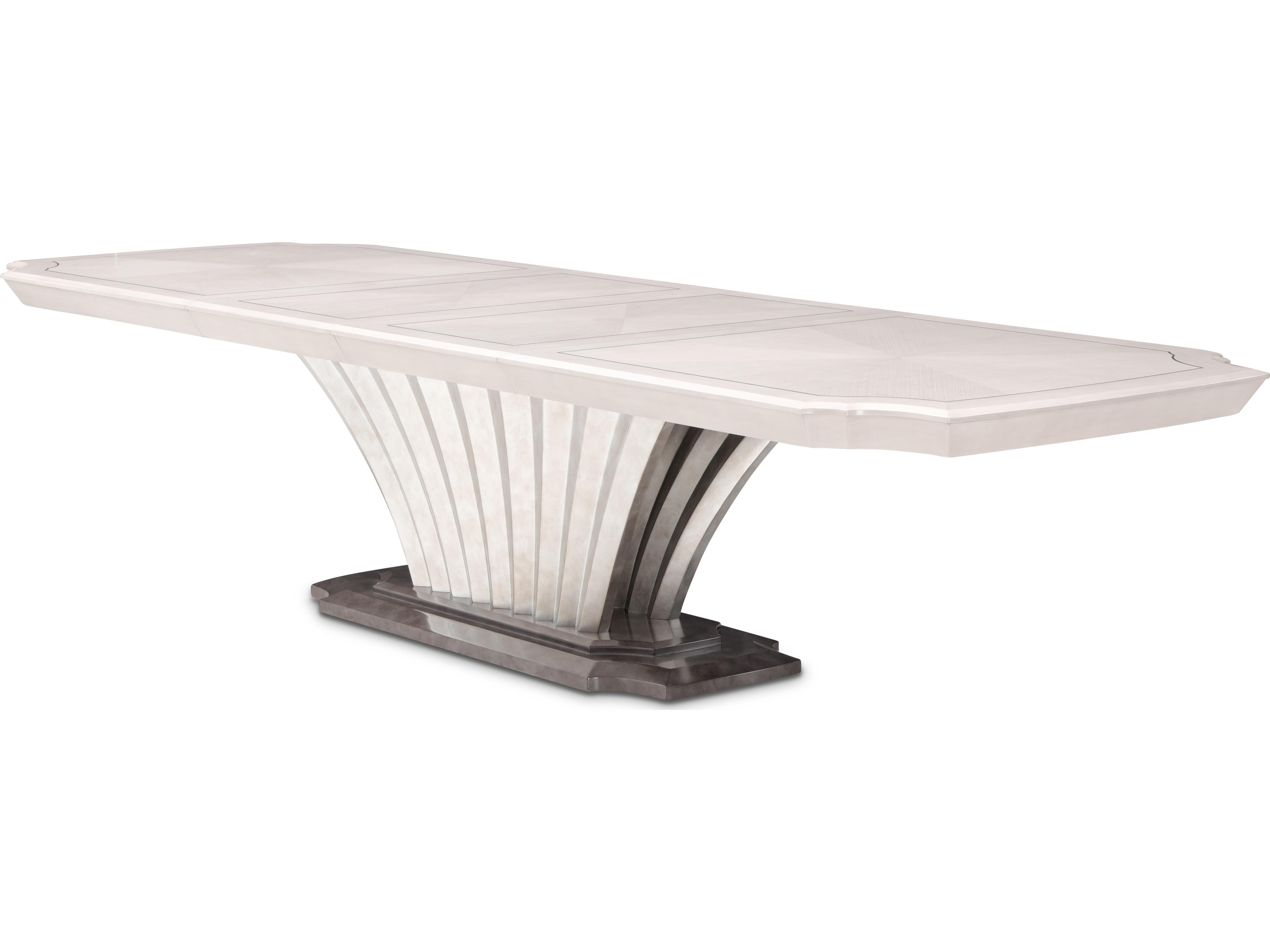 Luxecor Gilded Rectangular Wood Silver Mist Dining Table