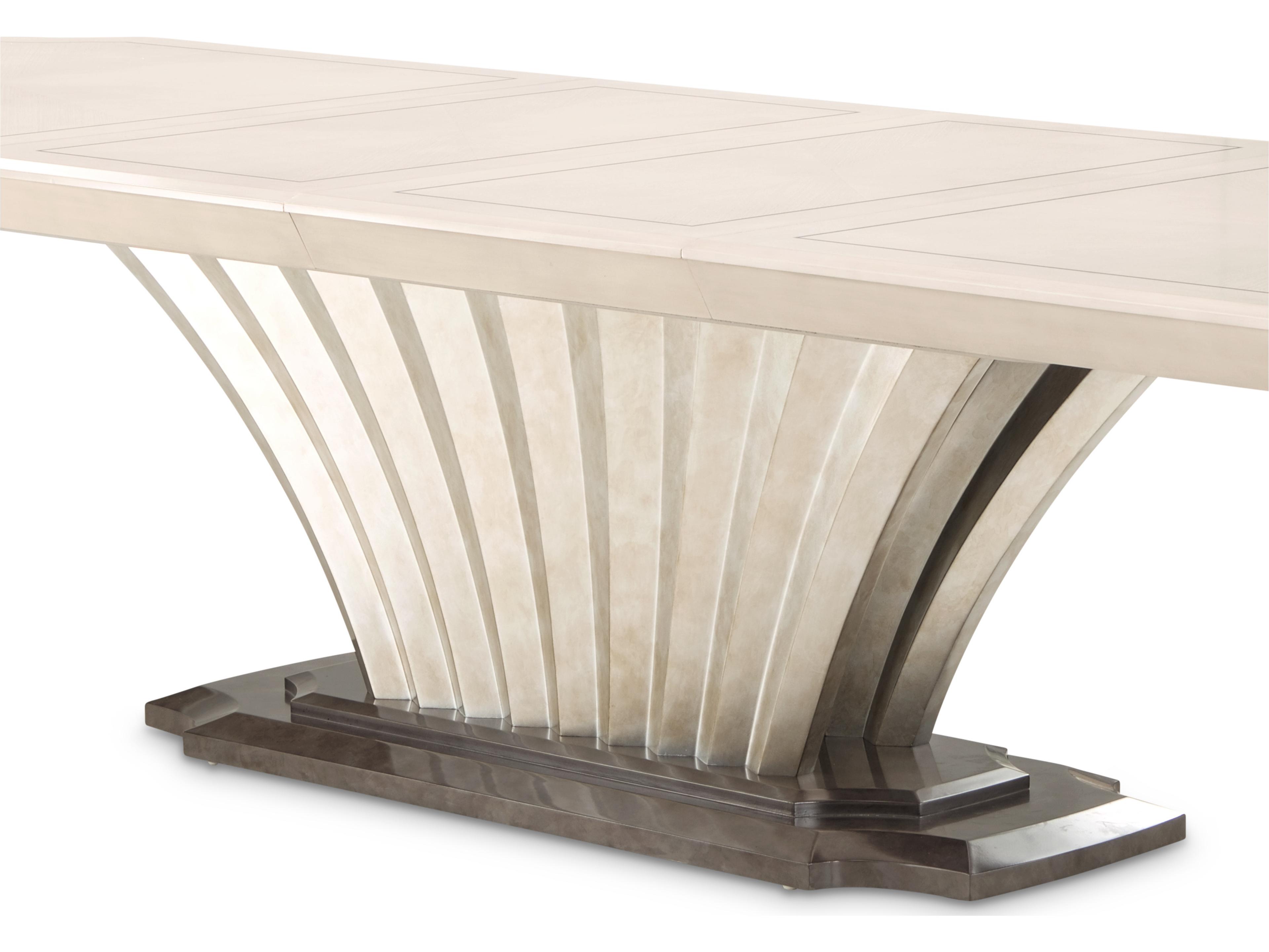 Luxecor Gilded Rectangular Wood Silver Mist Dining Table