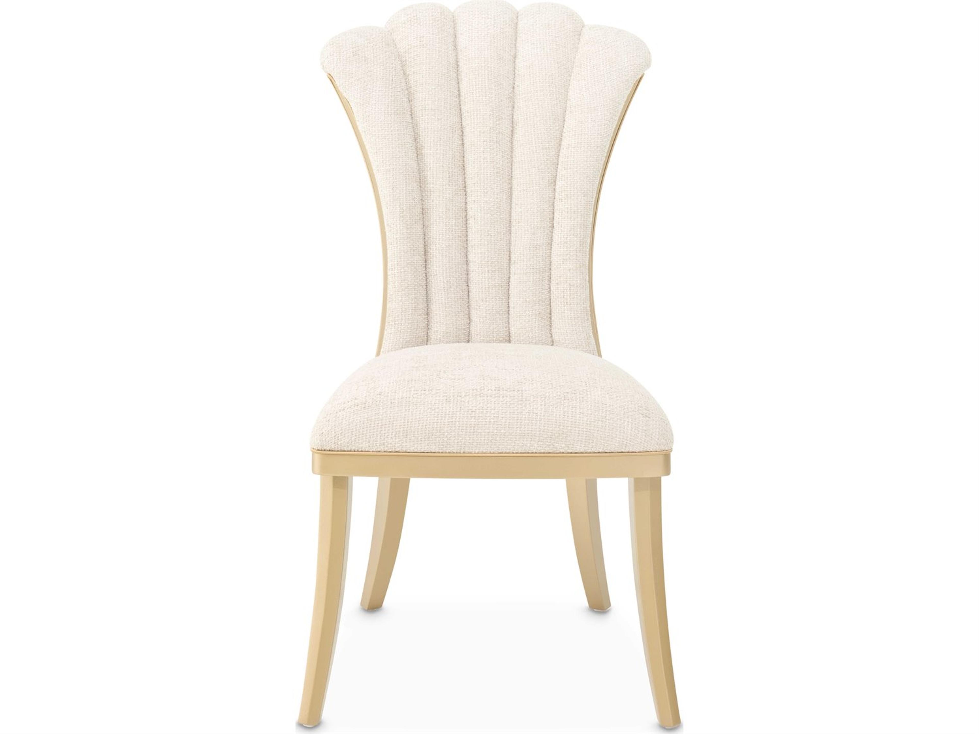 Luxecor Gilded Rubberwood Gold Upholstered Armless Dining Chair Set of 2