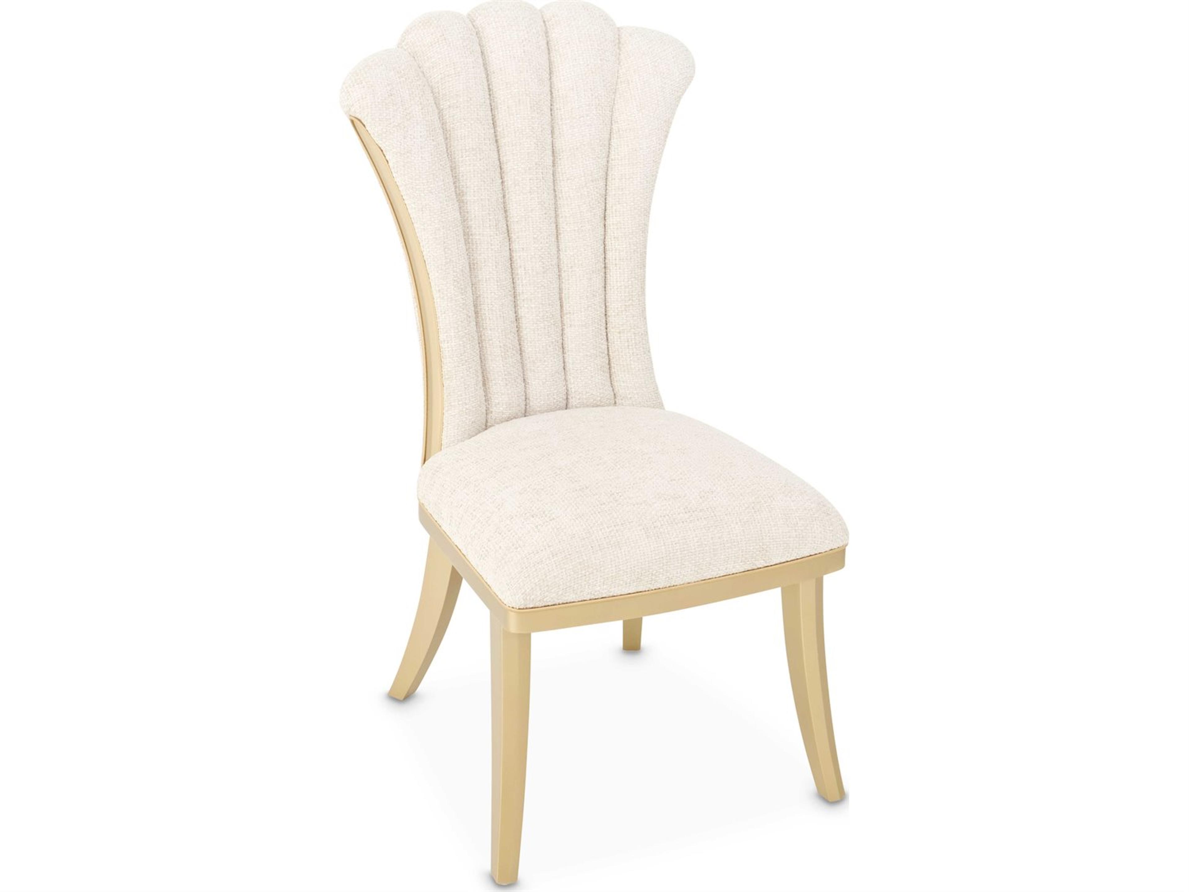 Luxecor Gilded Rubberwood Gold Upholstered Armless Dining Chair Set of 2